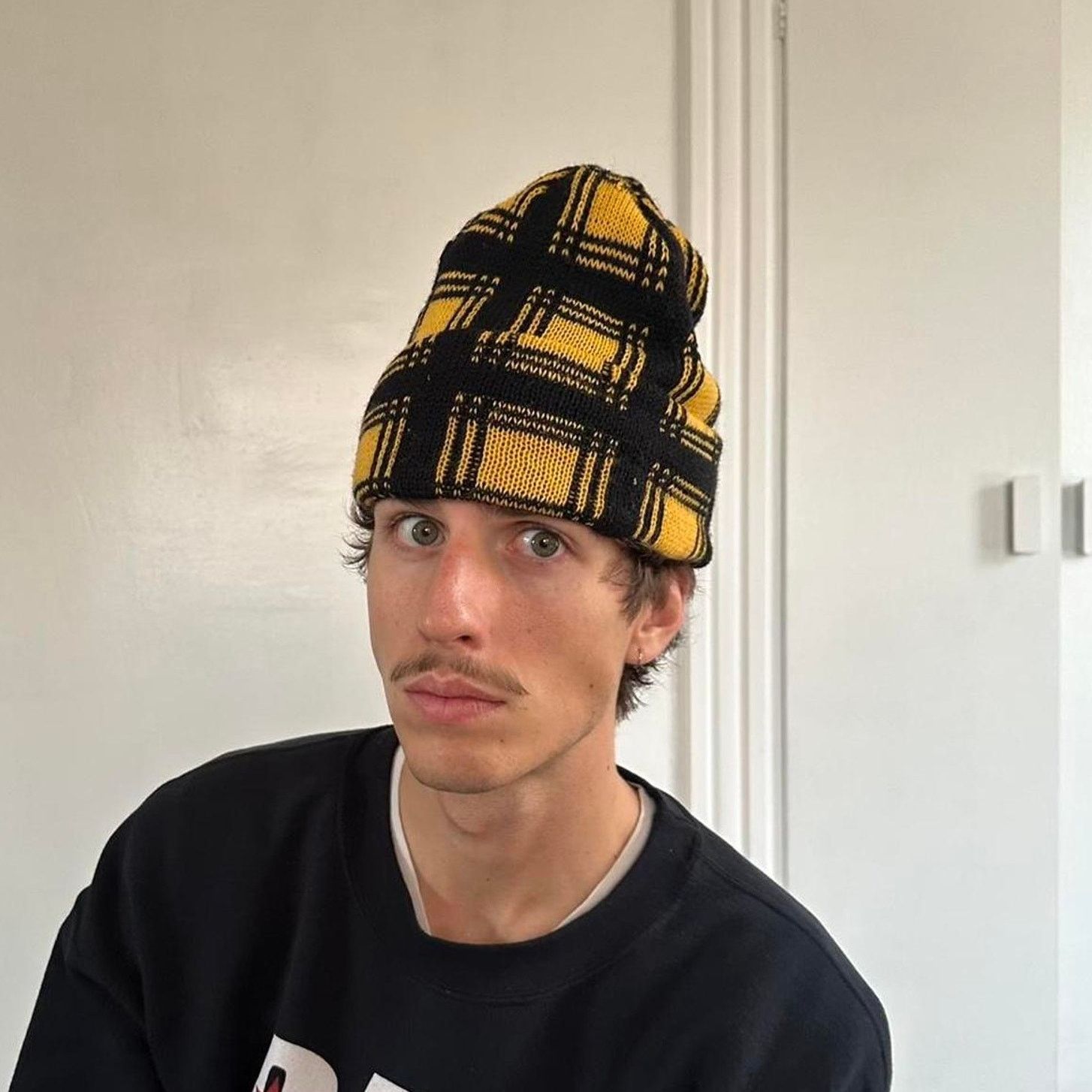 Pendleton × Vintage Vintage 80s Chunky Checkered Pendleton Wool Ski Beanie Hat Size ONE SIZE - 1 Thumbnail
