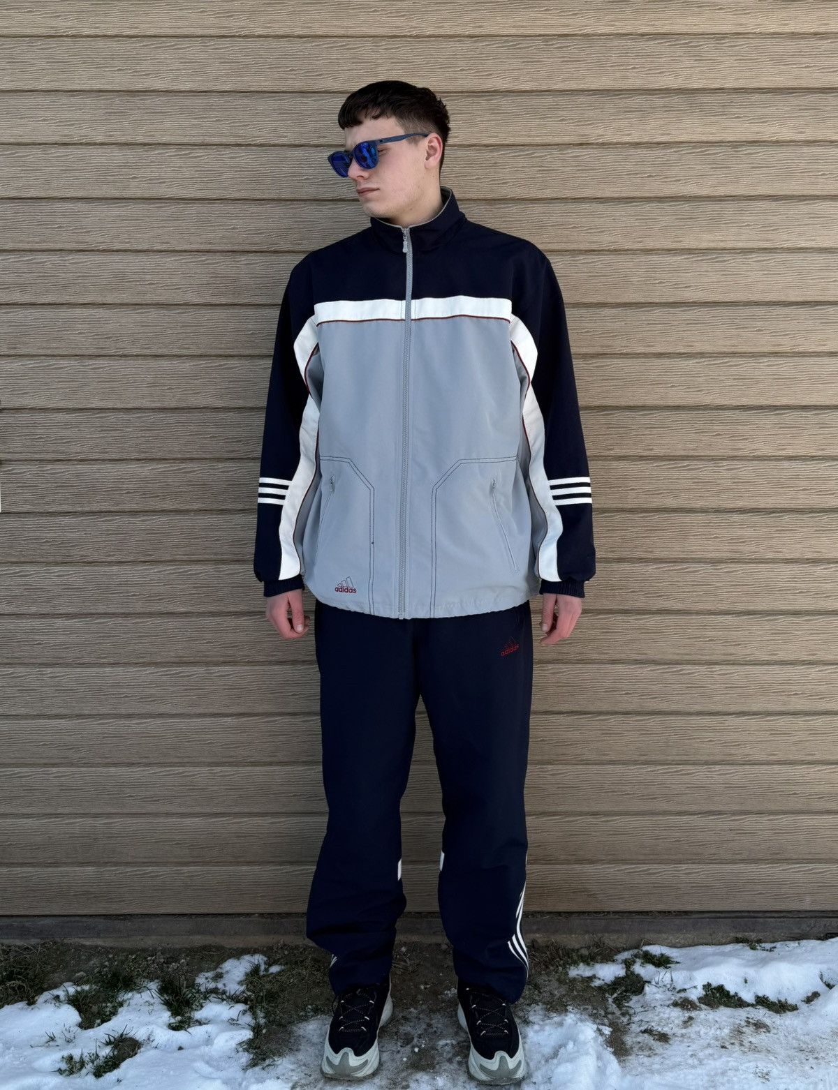 Adidas Vintage Adidas Tracksuit Men L XL Navy Blue Y2K 2003 UK42/44 Size US L / EU 52-54 / 3 - 1 Thumbnail