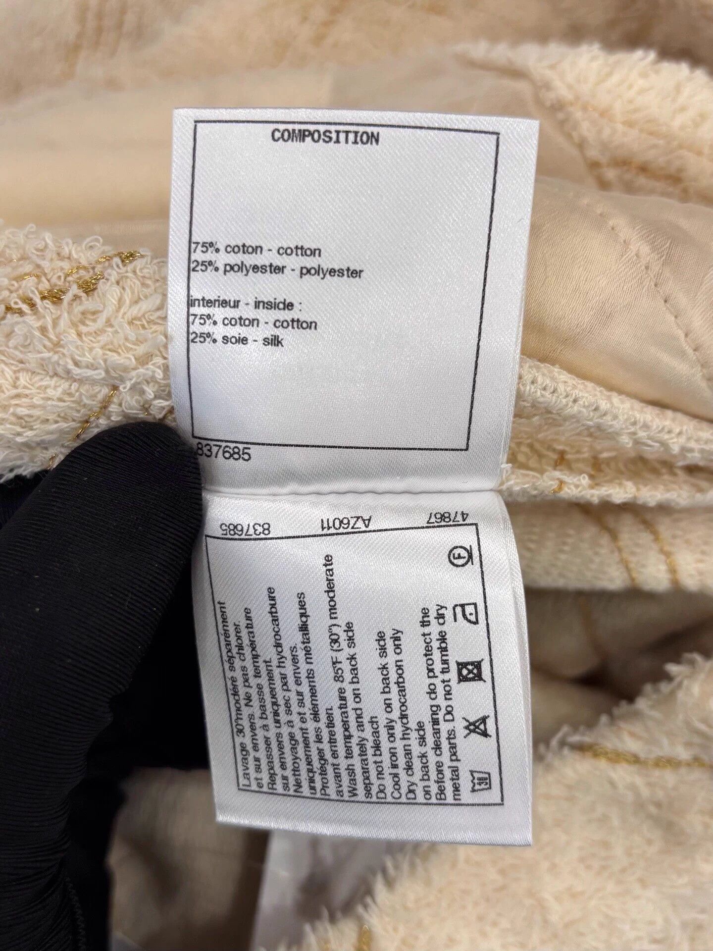 Chanel Chanel 38 ivory terry CC heart gold diamond skirt Size 27" / US 4 / IT 40 - 6 Thumbnail