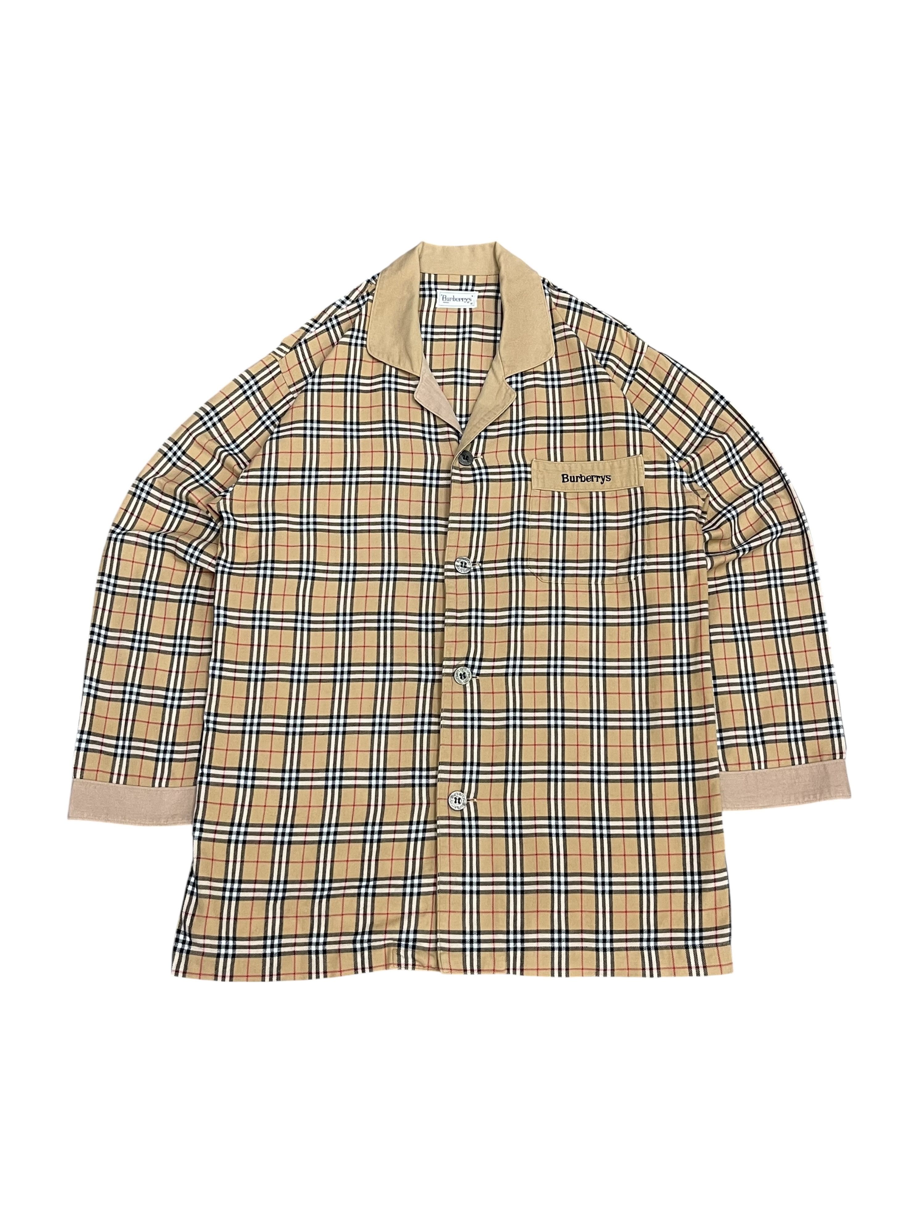 Burberry Vintage BURBERRYS' Nova Check Longsleeve Pajama Shirt Size US S / EU 44-46 / 1 - 4 Thumbnail