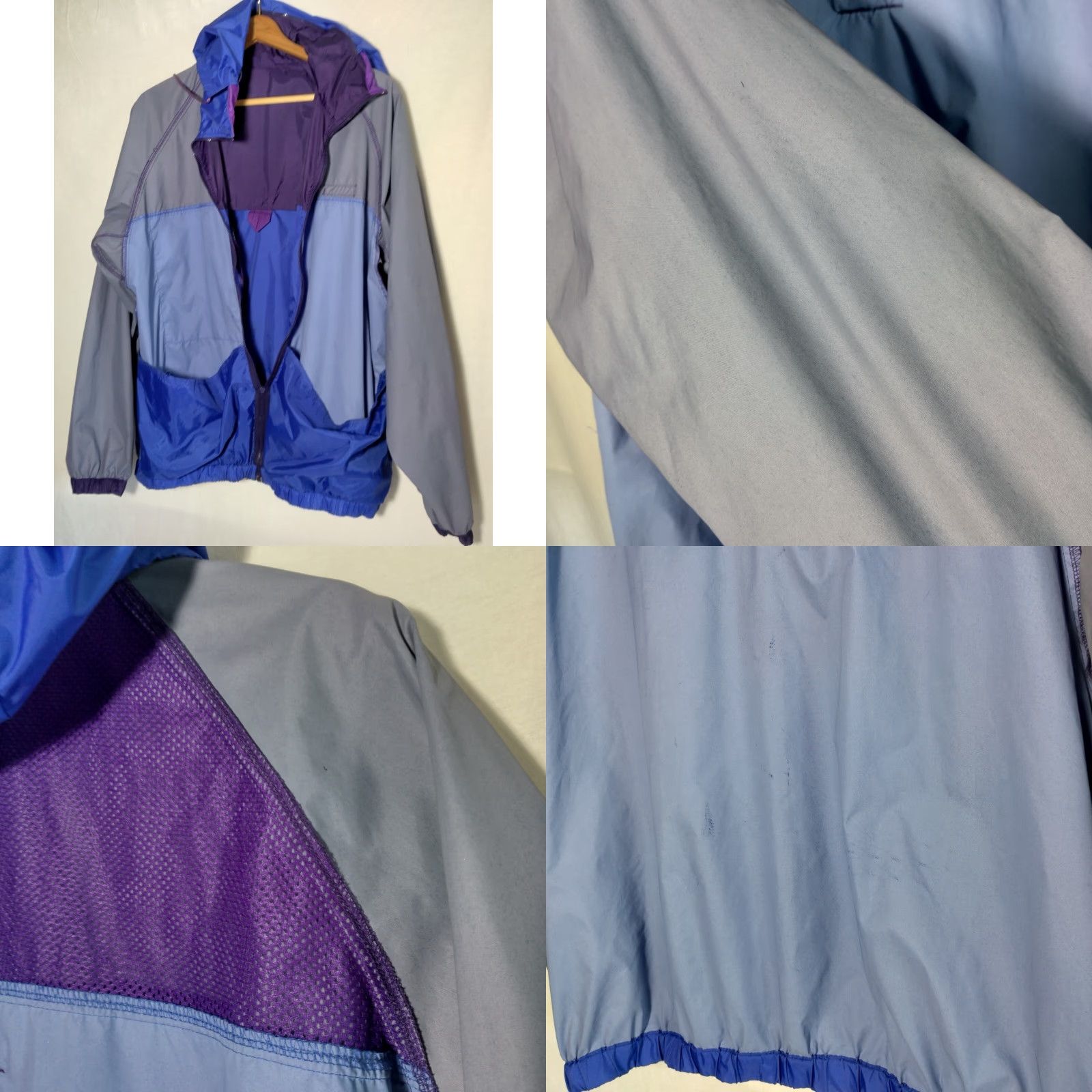 Vintage VINTAGE Columbia Windbreaker Jacket Women XL Blue Purple Hooded Outdoors Nylon READ Size XL / US 12-14 / IT 48-50 - 8 Thumbnail