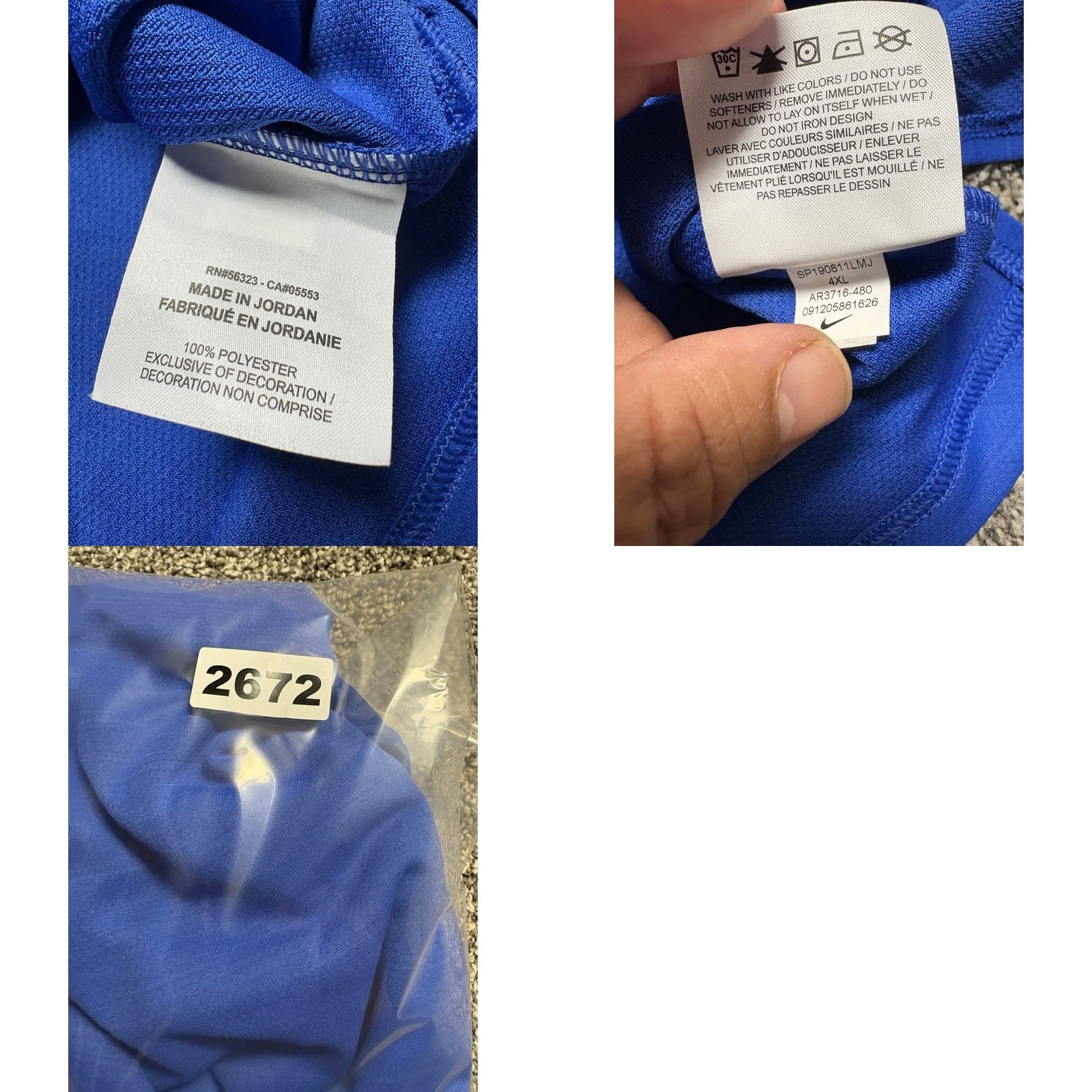 Nike VINTAGE Nike 1/4 Zip Mens 4XL Blue Lightweight Pullover Long Sleeve AR3716 Size US XXL / EU 58 / 5 - 8 Thumbnail