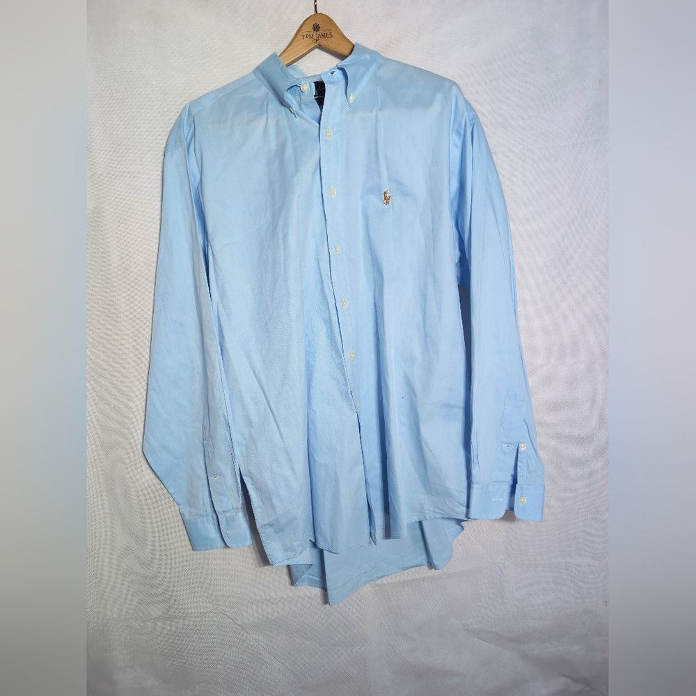 Polo Ralph Lauren Polo by Ralph Lauren Sz 17-35 Men's Yarmouth Blue Cotton Sh Size US XL / EU 56 / 4 - 2 Thumbnail