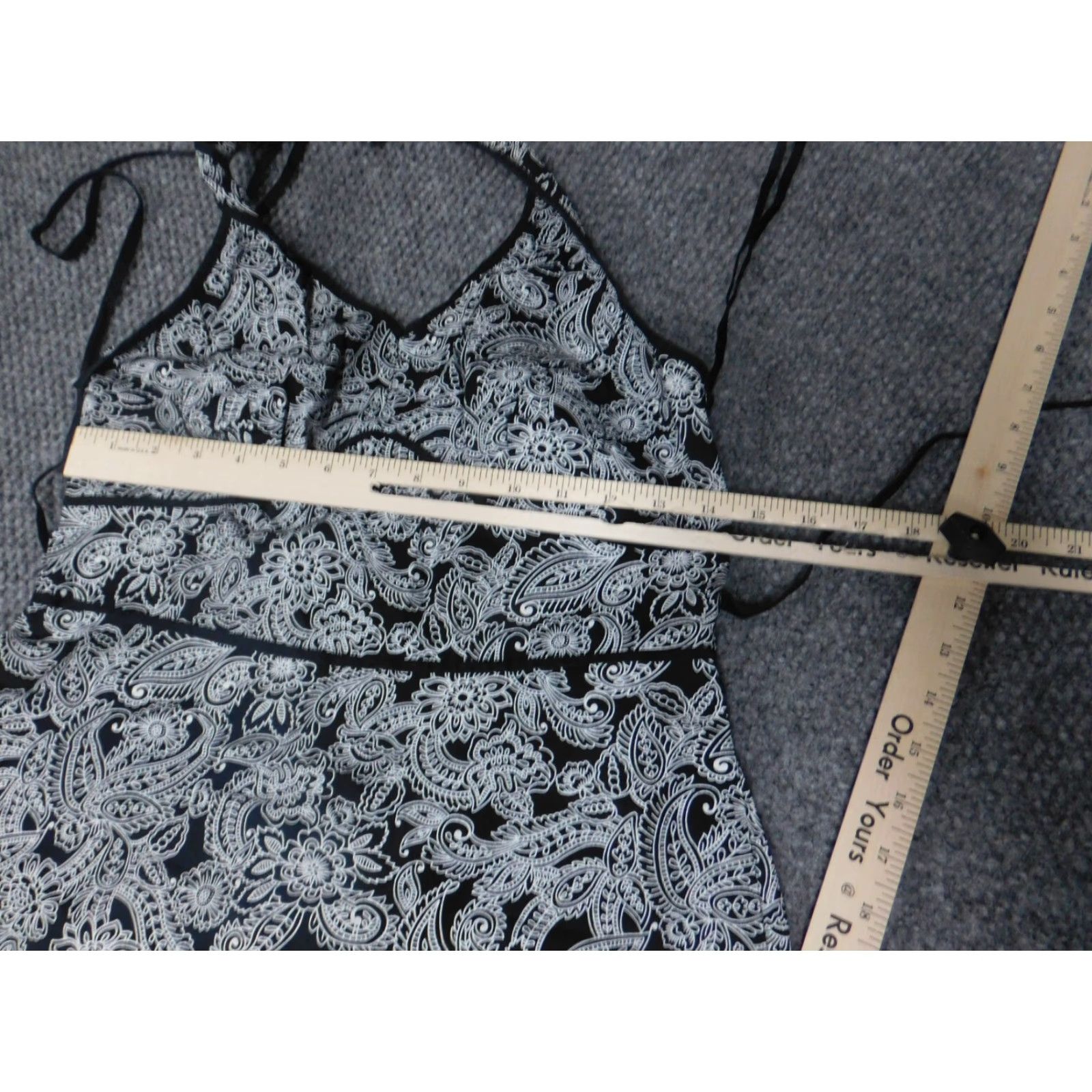 Vintage Componix Womens Dress Midi Black Floral A-Line Knit Polyester Pockets Sleeveless Raglan Short Sleeves Crew Neck Casual 10 Size L / US 10 / IT 46 - 4 Thumbnail