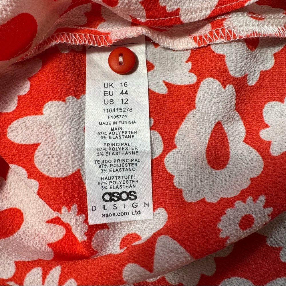 Asos NWT New ASOS Button Front Red Floral Dress Size 12 Size XL / US 12-14 / IT 48-50 - 9 Thumbnail