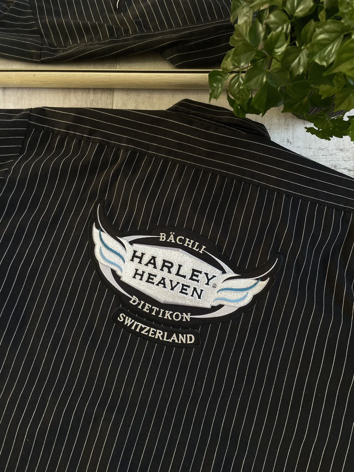 Harley Davidson × Vintage Harley Davidson Vintage Work Wear Shirt Striped Motorcycle Size US L / EU 52-54 / 3 - 9 Thumbnail