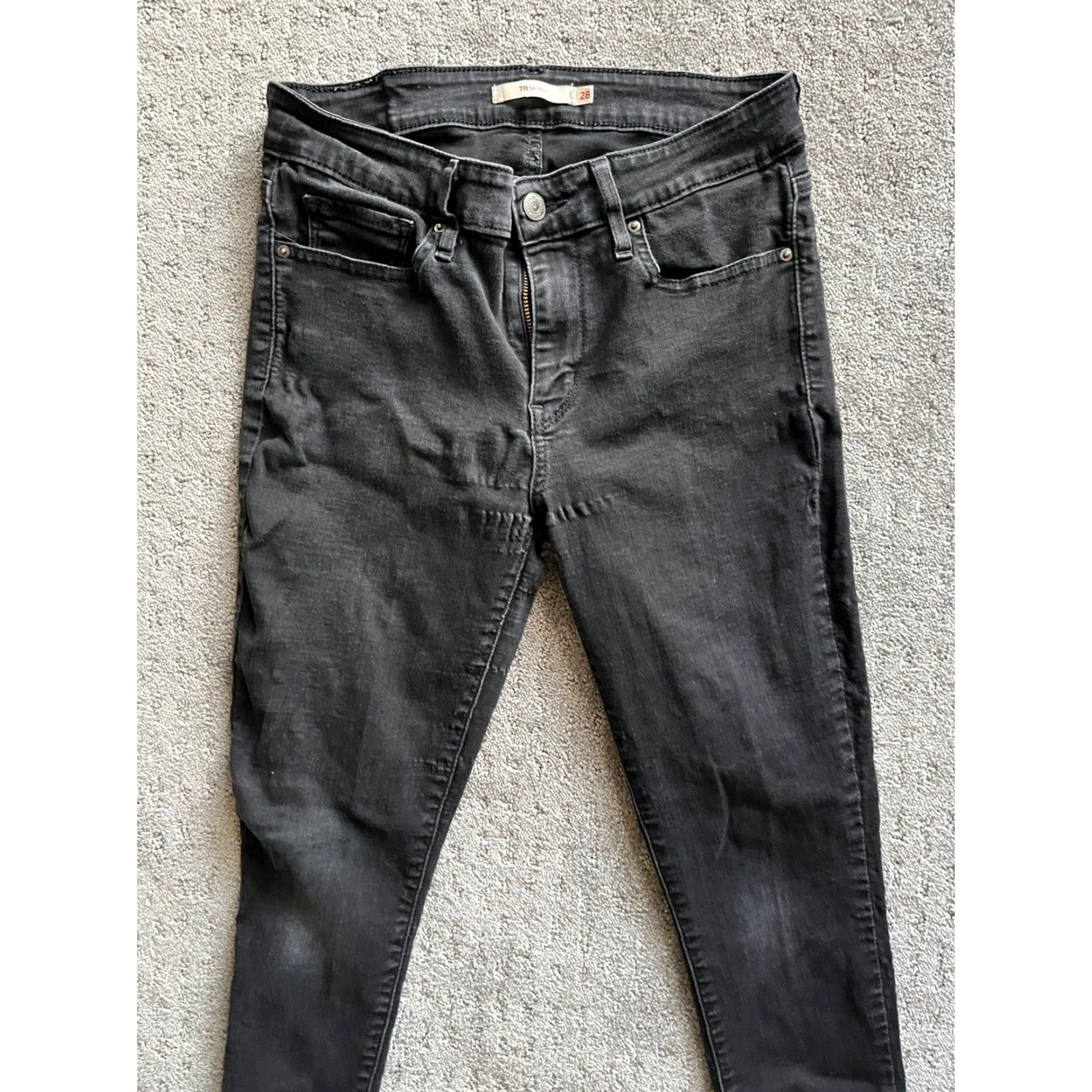 Levi's Levi's 711 Skinny Jeans Womens Size 28 Black Cotton Blend Designer 28x28 Size 28" / US 6 / IT 42 - 2 Thumbnail