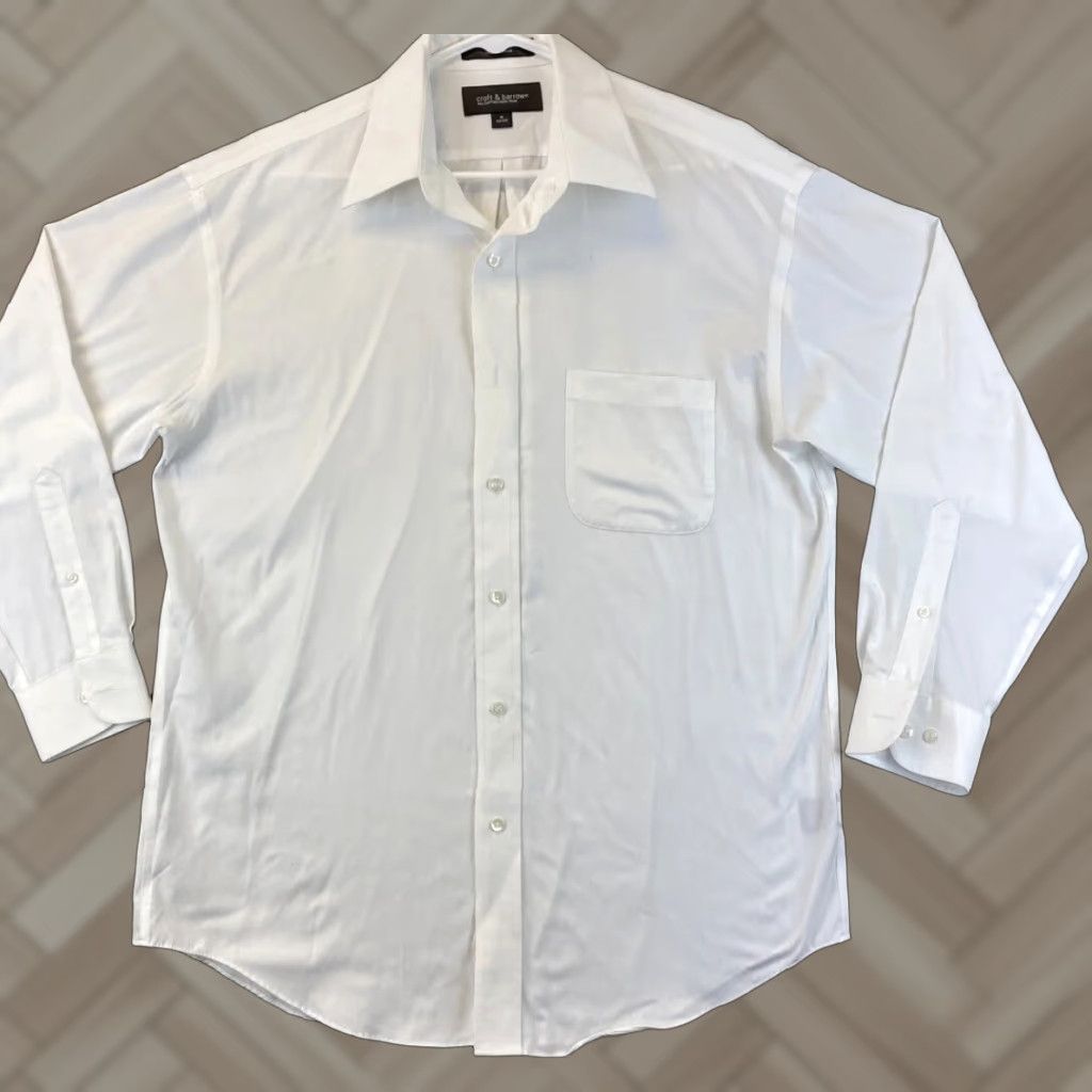 Croft & Barrow Croft & Barrow Dress Shirt Men 16 White Long Sleeve Button-Down 32/33 Size 42R - 1 Thumbnail