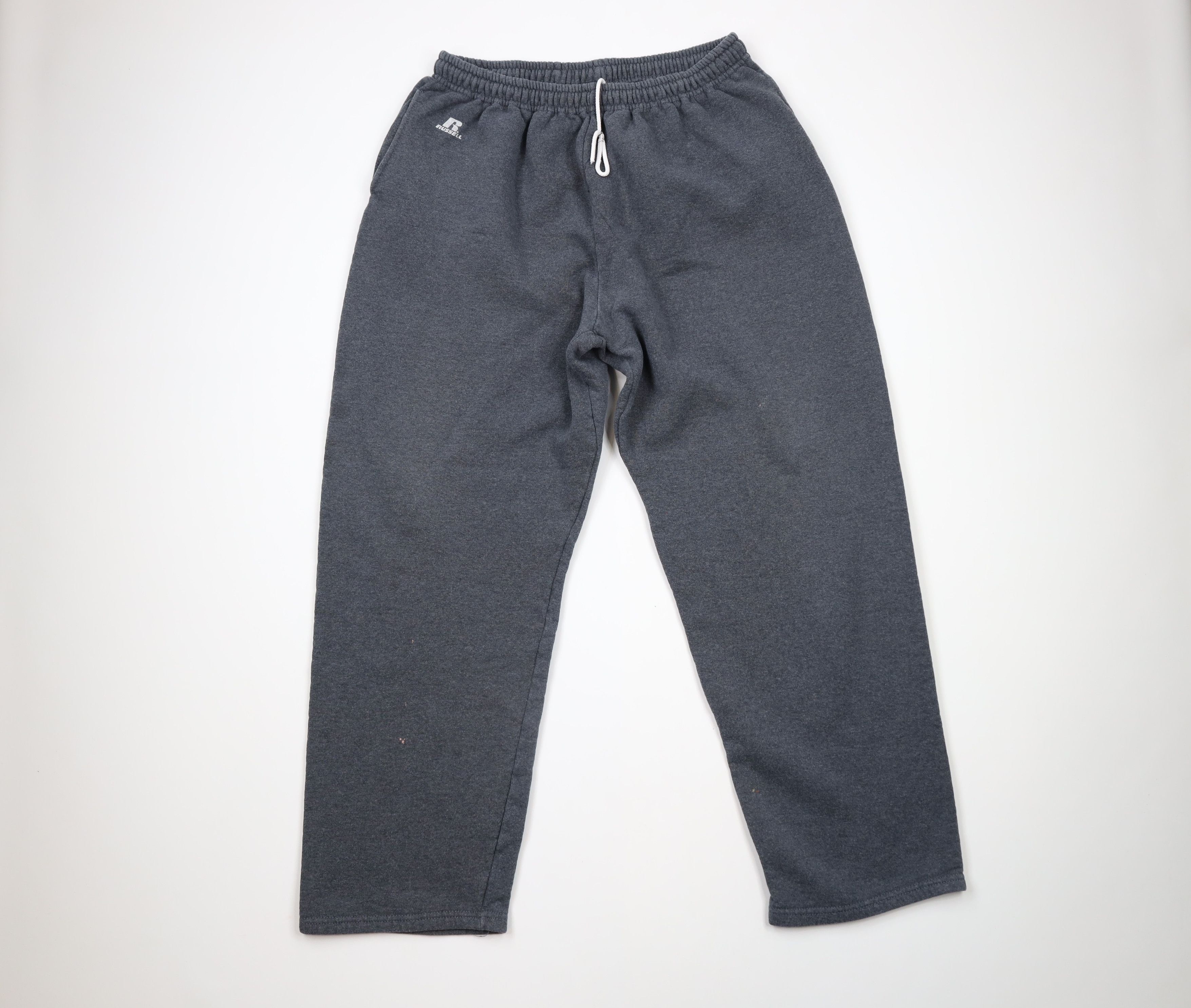 Russell Athletic × Vintage Vintage Russell Athletic Distressed Wide Leg Sweatpants Gray Size US 40 / EU 56 - 1 Thumbnail