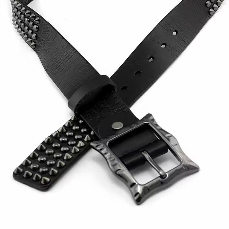 Japanese Brand 105 cm Men Spike Rivet Studded Belt Size ONE SIZE - 3 Thumbnail