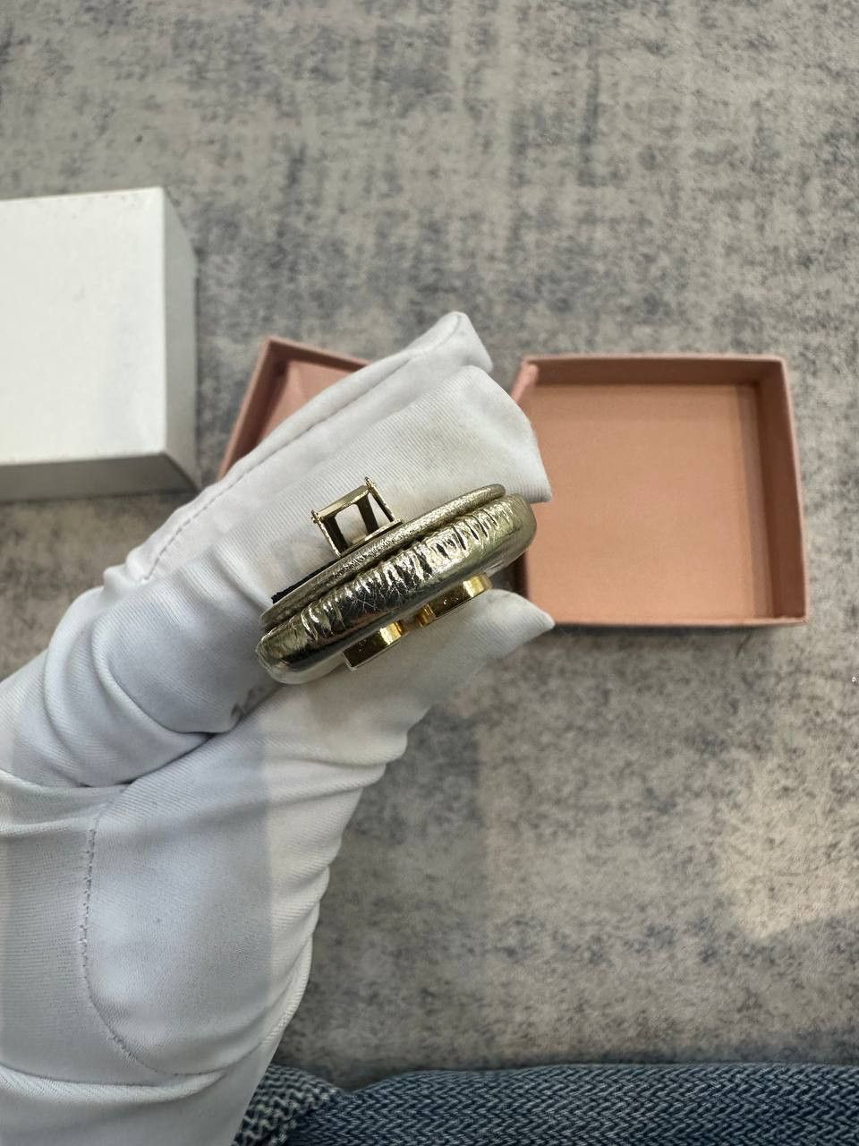 Miu Miu MIU MIU Nappa Leather Hair Clip PYRITE Size ONE SIZE - 6 Thumbnail