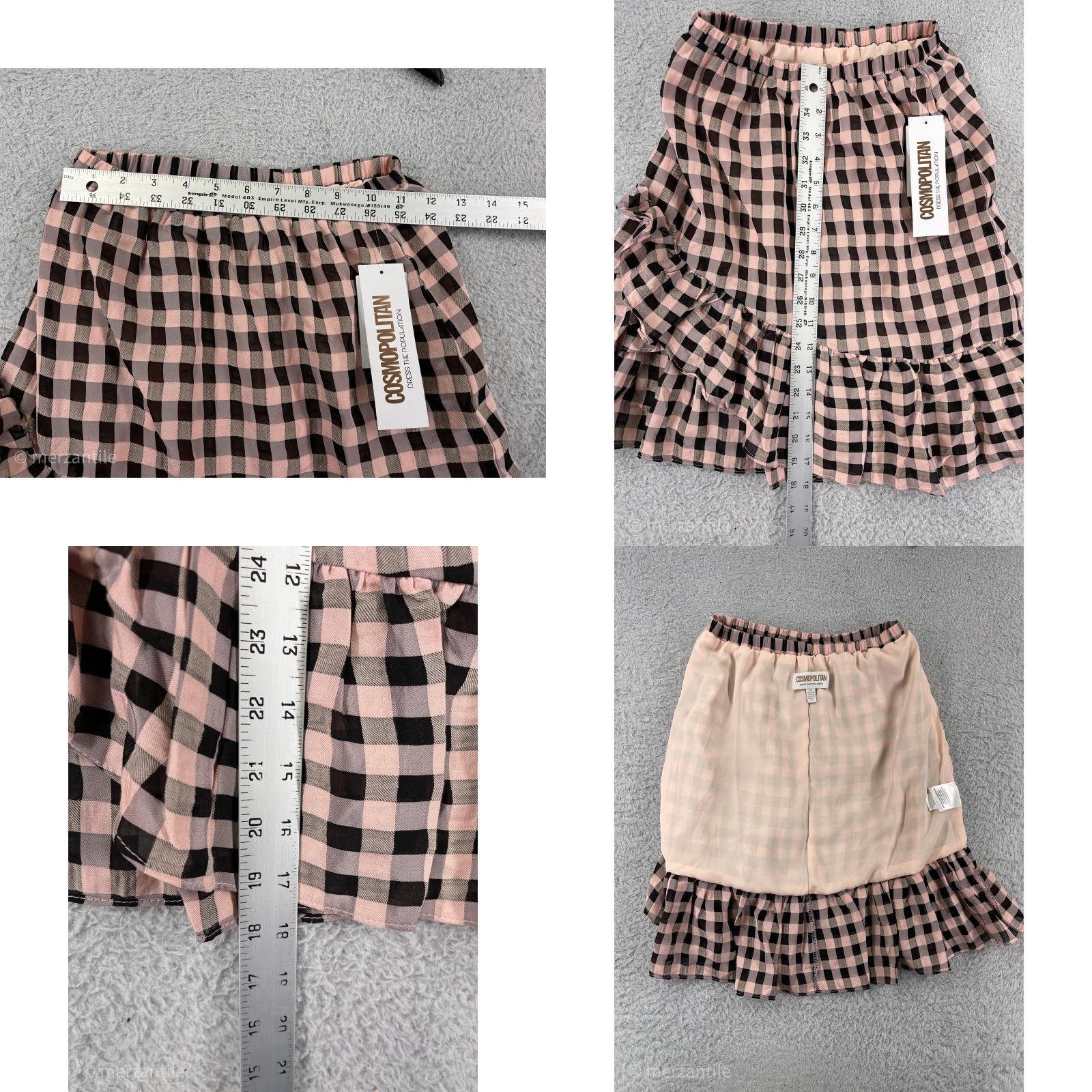 Dress the Population Dress The Population Skirt Womens XS Pink Plaid Polyester Knit Short Pleated Casual Travel Vintage No Size 26" / US 2 / IT 38 - 8 Thumbnail