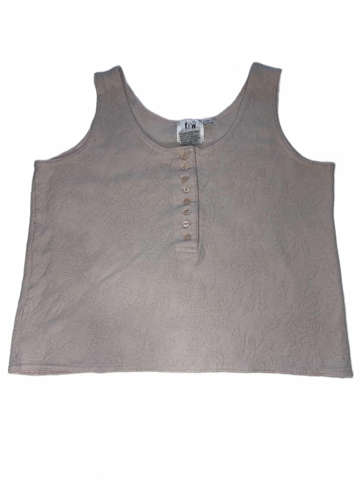 Designer Vintage pink Casual Tank Top with Button Detail Size S / US 4 / IT 40 - 1 Thumbnail