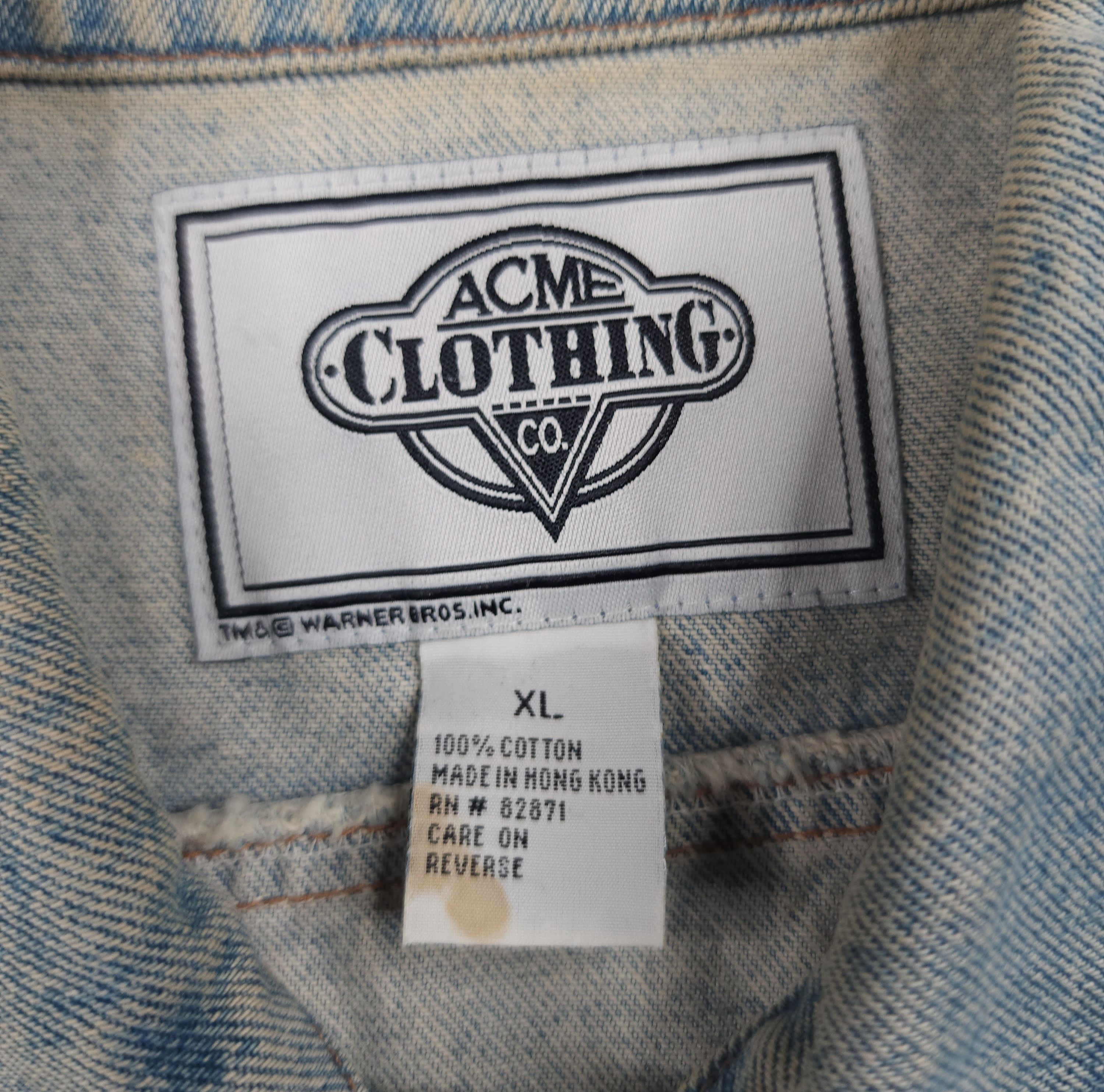 Acme Clothing Vintage ACME Taz The speedster Tasmanian devil denim vest Size US XL / EU 56 / 4 - 7 Thumbnail