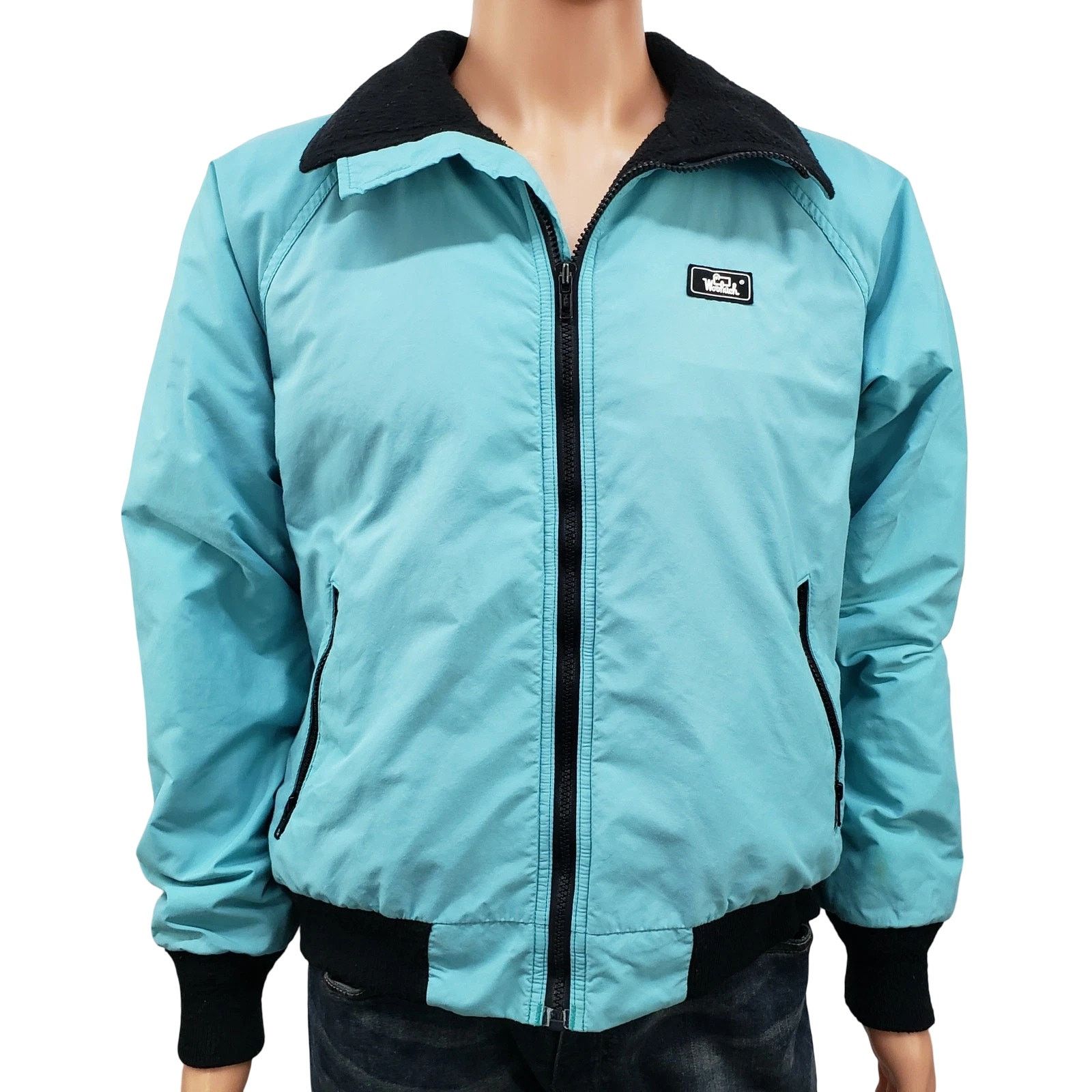 Vintage × Woolrich Woolen Mills Vintage 90s Woolrich Teal Fleece Lined Bomber Jacket USA Size US M / EU 48-50 / 2 - 3 Thumbnail