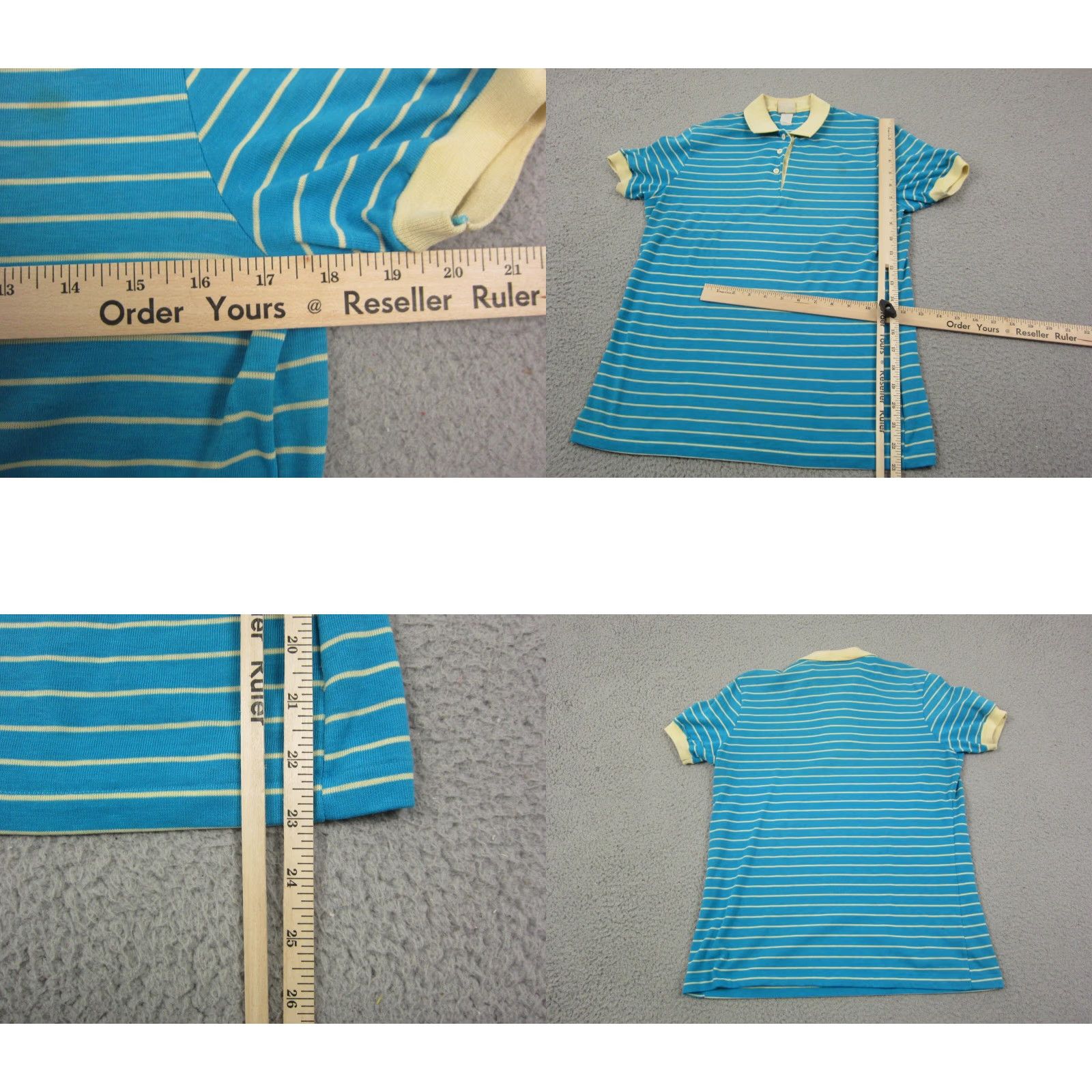 Lee VINTAGE LEE Polo Shirt Womens Large Blue Striped Made in USA Golf 70s 60s Size L / US 10 / IT 46 - 8 Thumbnail