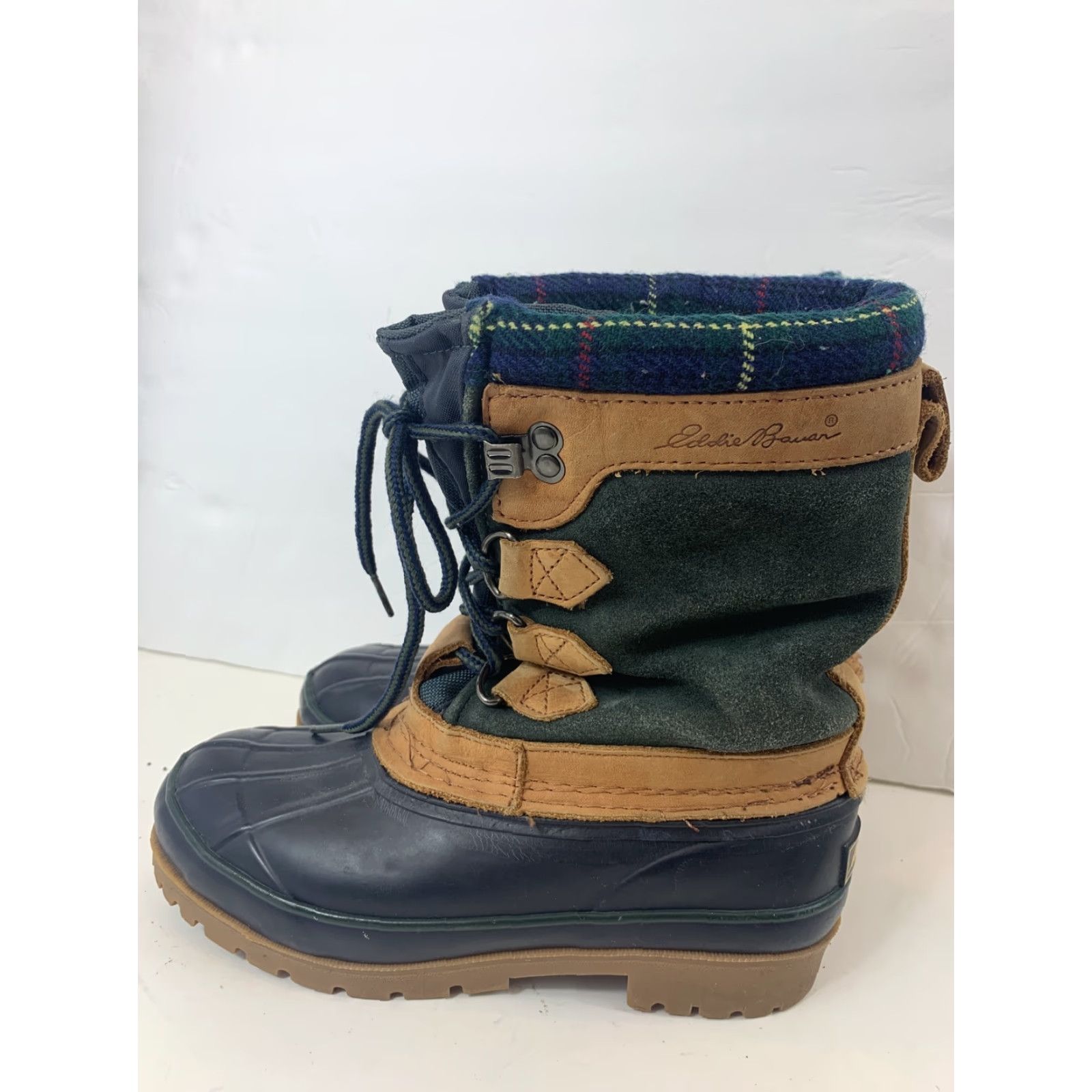 Eddie Bauer VINTAGE Eddie Bauer Duck Boot Lined Waterproof Womens Size 5 M Green Leather Rubber Mid-Calf Boots Size US 5 / IT 35 - 3 Thumbnail