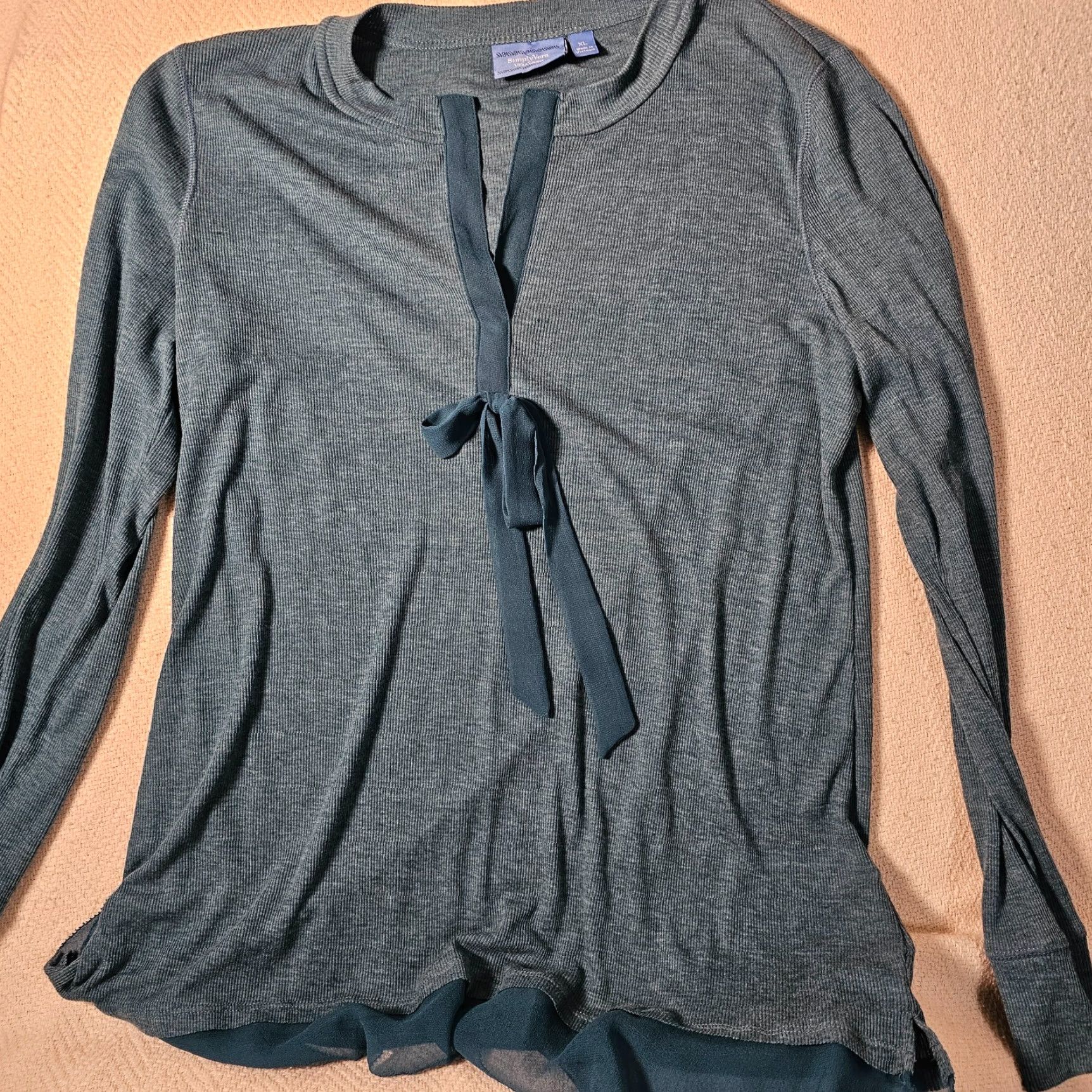Vintage VINTAGE Simply Vera Vera Wang Women's Sweater Pullover Knit Long Sleeve Casual Formal XL Blue Size XL / US 12-14 / IT 48-50 - 6 Thumbnail