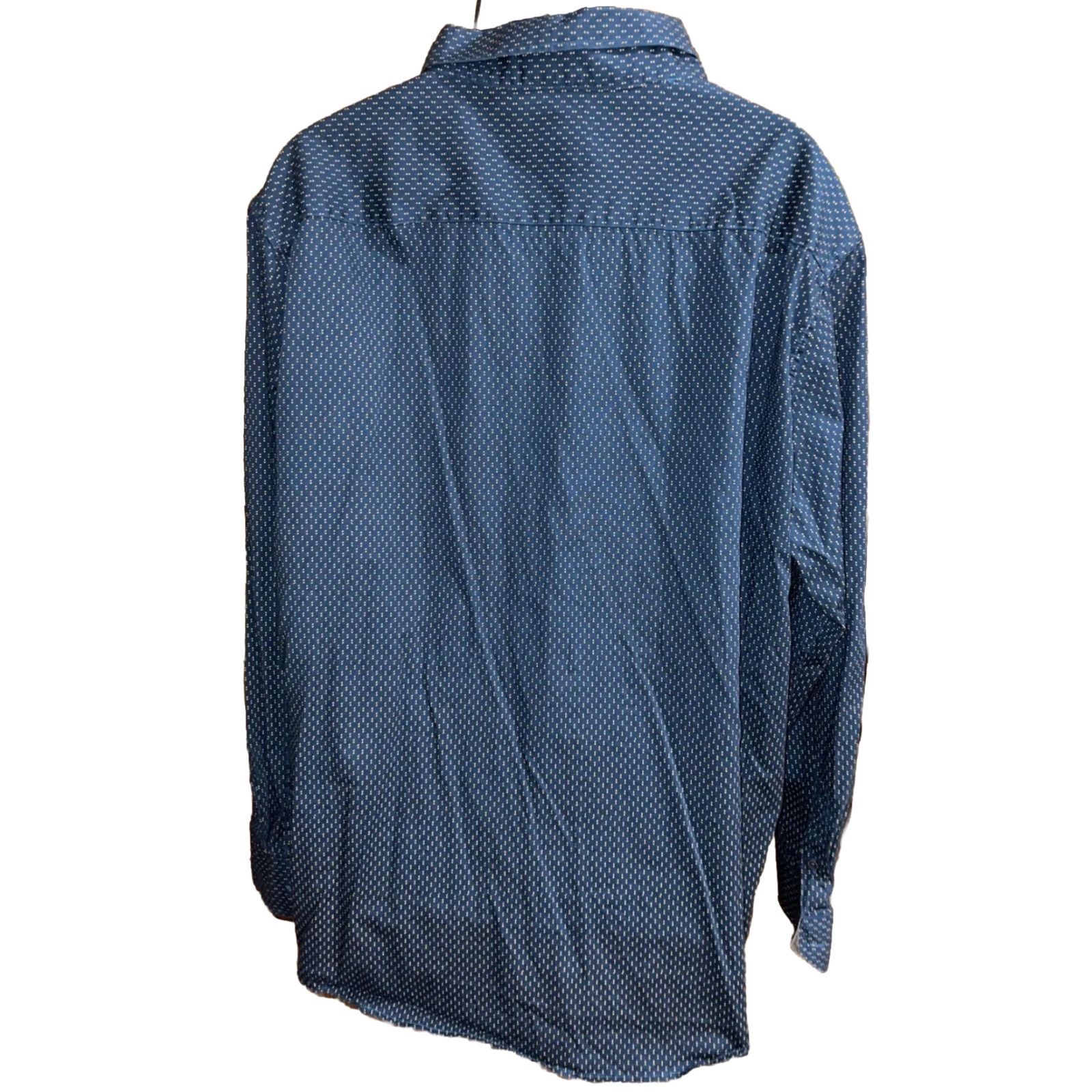 Vintage CRAFT Flow Geometric Dots Teal Blue Long Sleeve Button-Up Shirt 3XL Mens Casual Formal Dress Workwear Size US XXL / EU 58 / 5 - 3 Thumbnail