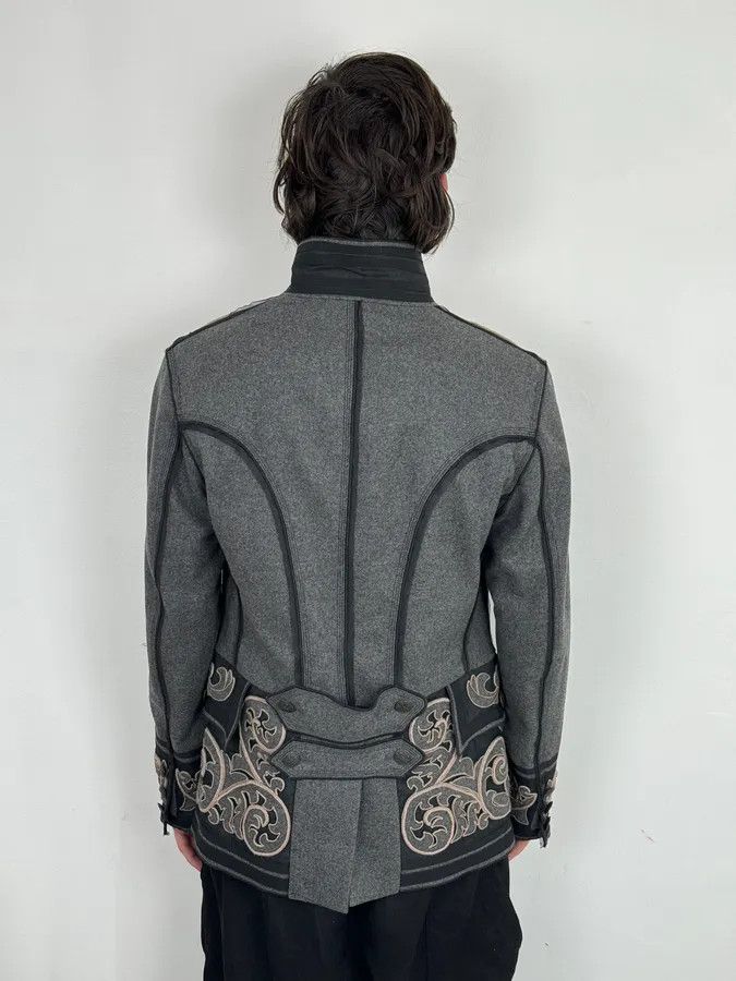 Dolce & Gabbana AW2009 Dolce & Gabbana Grey Wool Baroque Embroidered Officer Jacket Size 42R - 4 Thumbnail