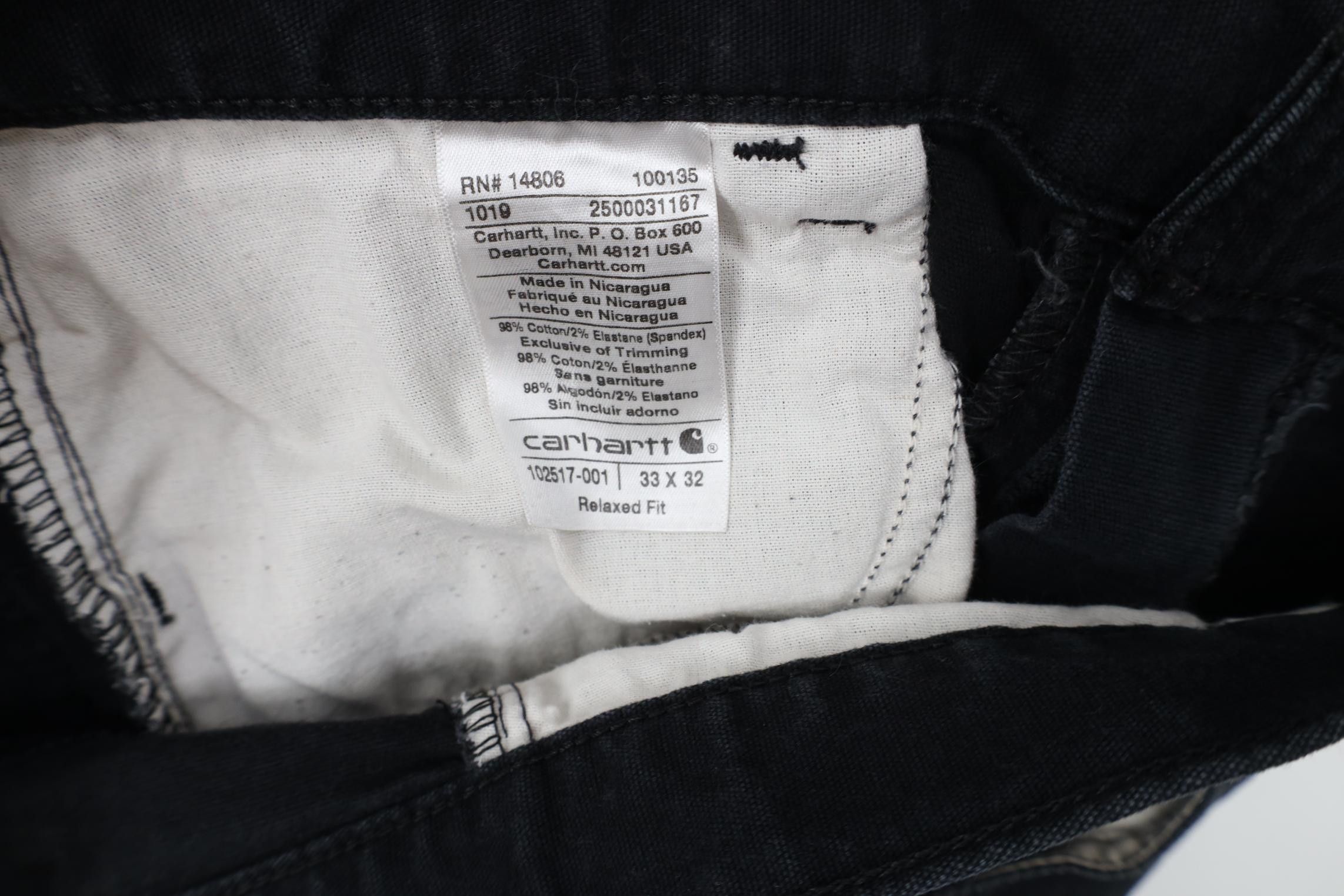 Carhartt Vintage Y2K Carhartt Relaxed Fit Stretch Canvas Pants Black Size US 33 - 10 Thumbnail
