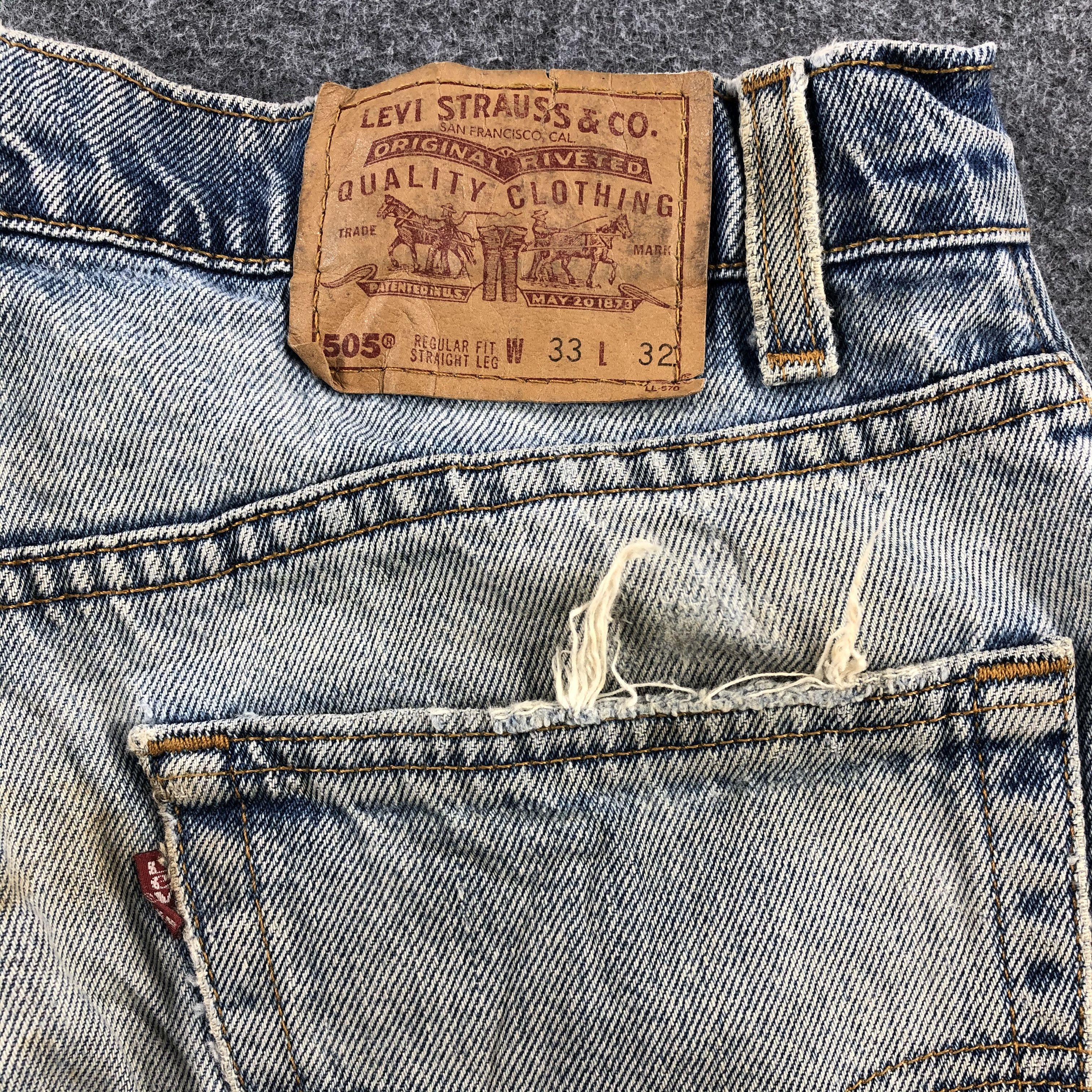 Levi's Rusty Washed Levis 505 Jeans Vintage Distressed Denim-J971 Size US 33 - 5 Thumbnail