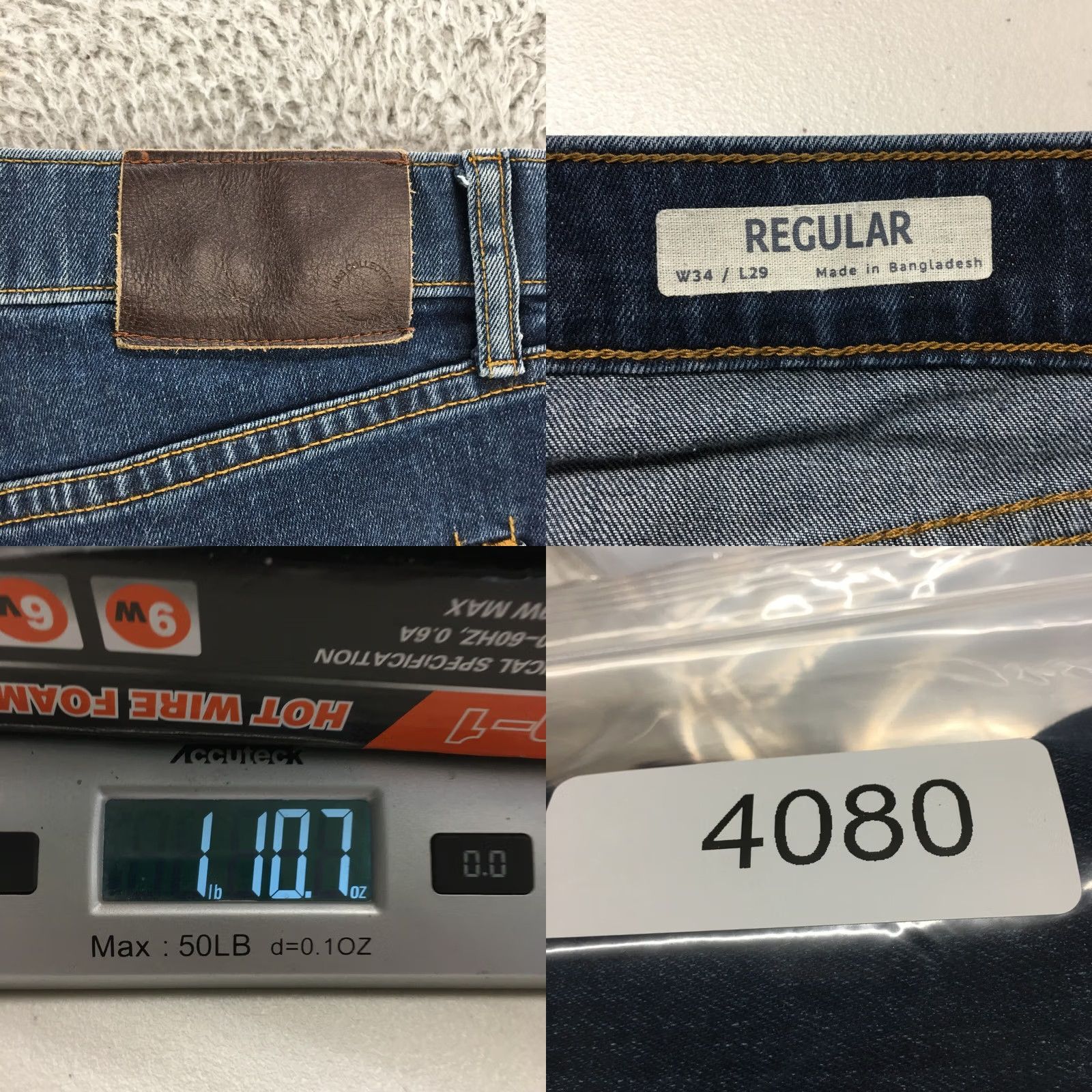 Vintage M&S Collection Jeans Mens Regular Straight Leg Blue Medium Wash Denim Zip 34x29 Size US 34 / EU 50 - 9 Thumbnail