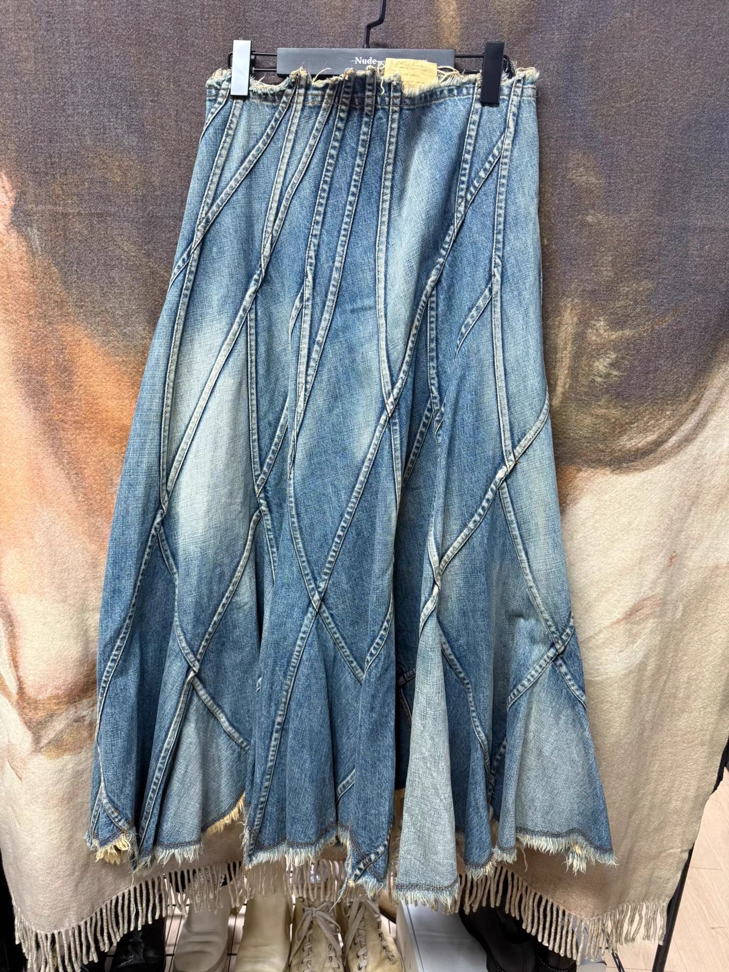 Junya Watanabe Junya Watanabe CDG Washed Panel Maxi Skirt K20 Size 24" / US 00 / IT 34 - 1 Thumbnail