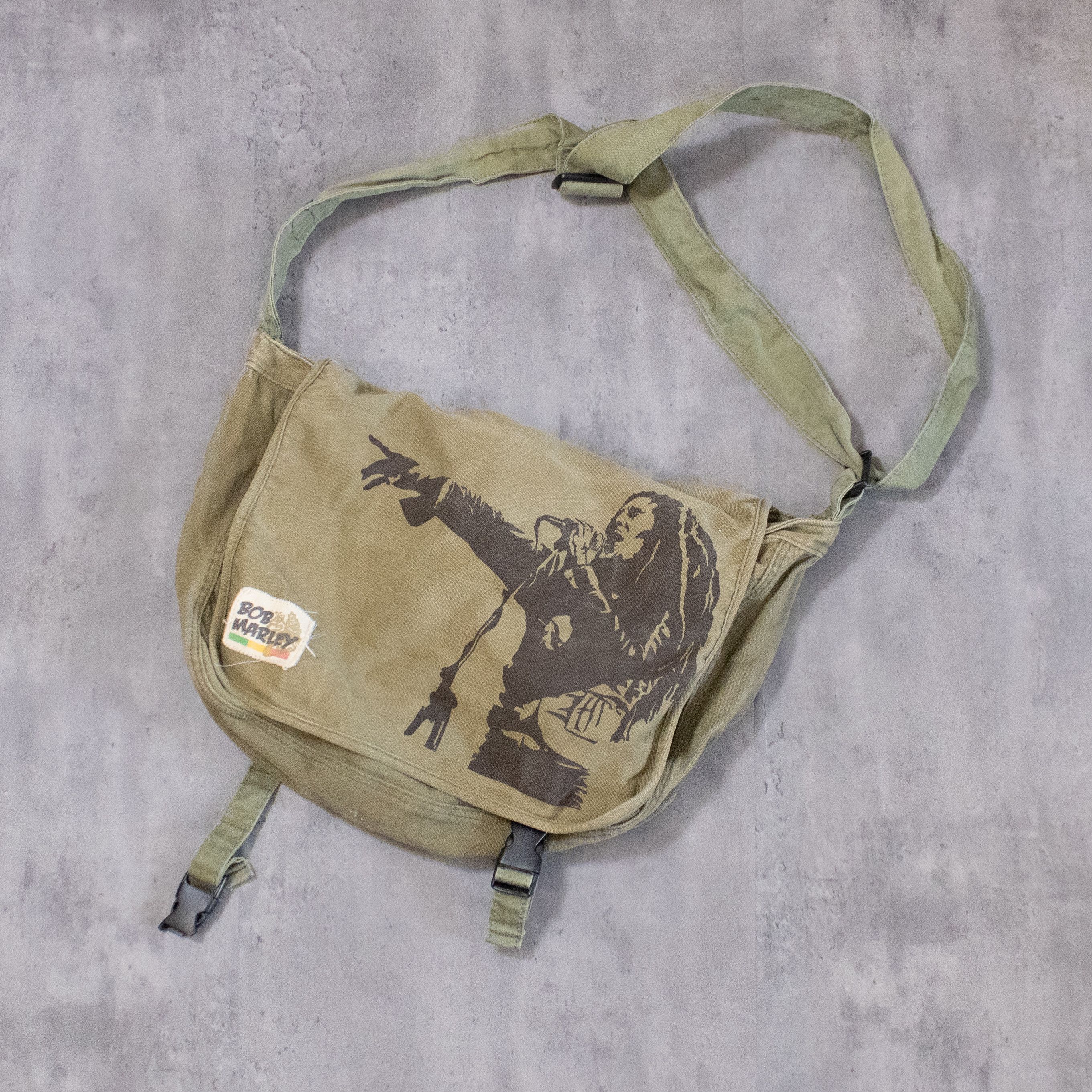 Bob Marley Y2K 2000’s Bob Marley Military Shoulder Olive Green Bag Size ONE SIZE - 3 Thumbnail