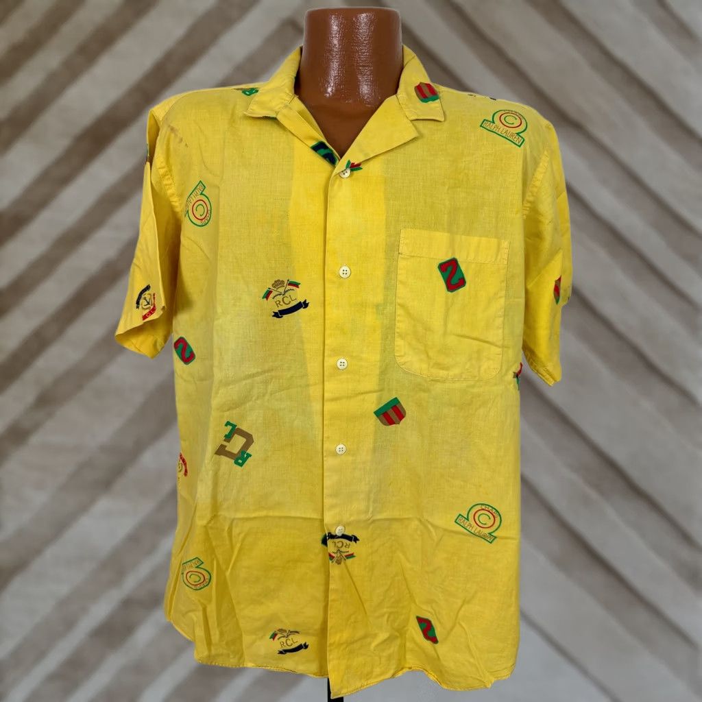Chaps VINTAGE Chaps Ralph Lauren Shirt Men Large Camp Collar Yacht Crest Logo Surf Shirt Size US L / EU 52-54 / 3 - 1 Thumbnail