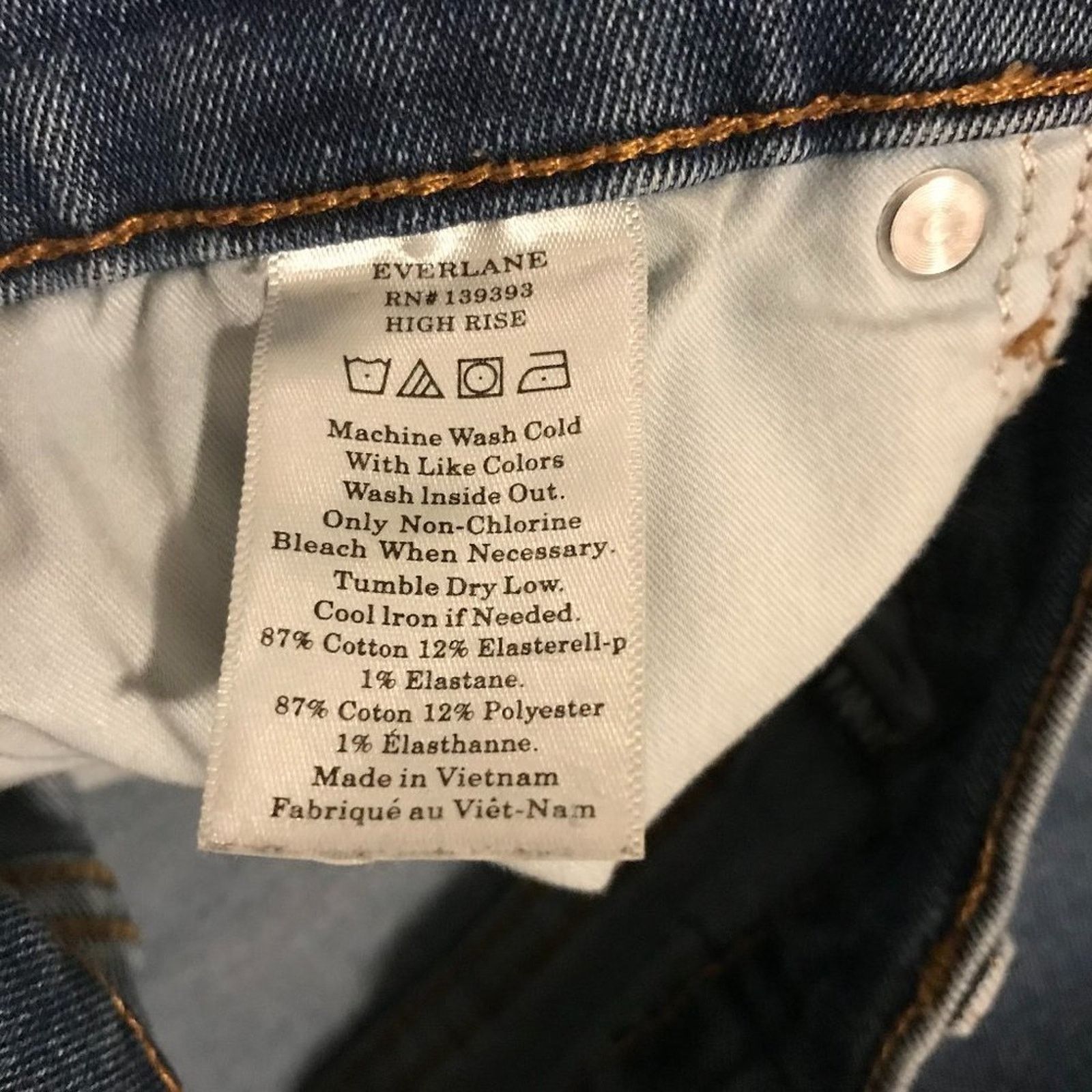 Everlane EVERLANE High Rise Raw Ankle Blue Denim Jeans - Size 28 R Size 28" / US 6 / IT 42 - 4 Thumbnail