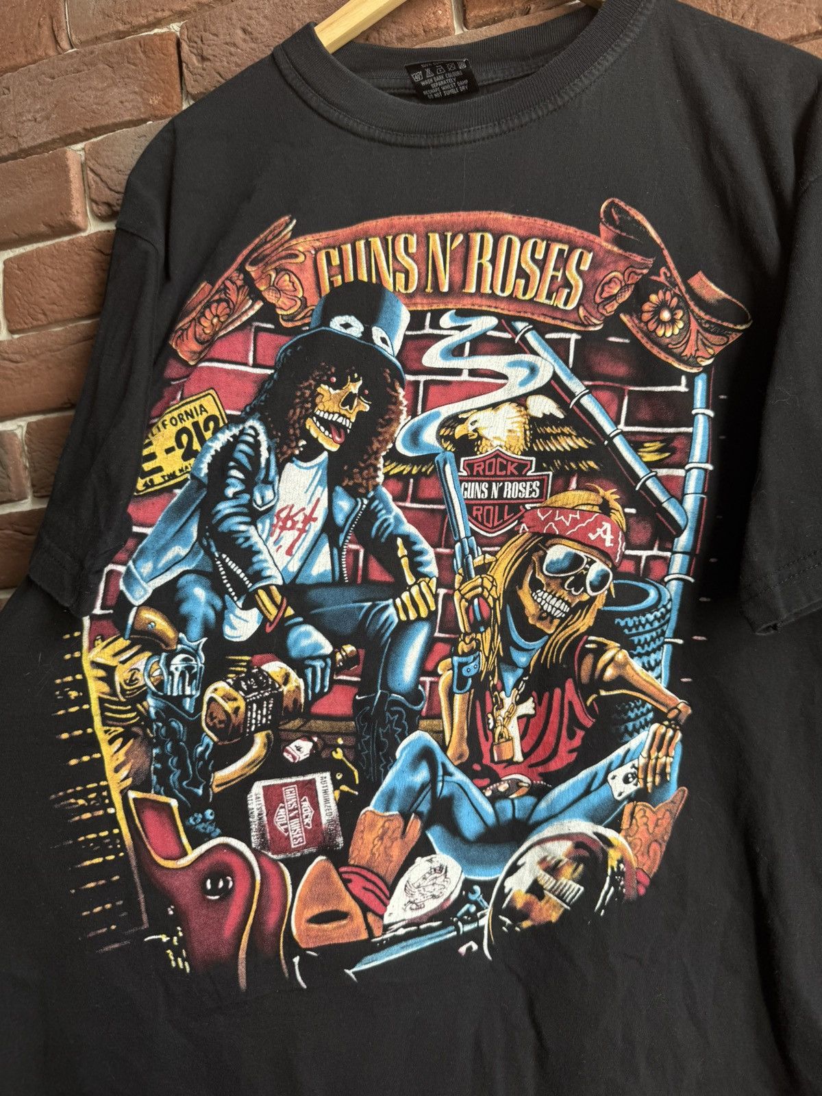 Band Tees Rare Vintage Guns n Roses Harley Davidson Rock Band Tee 90s Size US XL / EU 56 / 4 - 3 Thumbnail