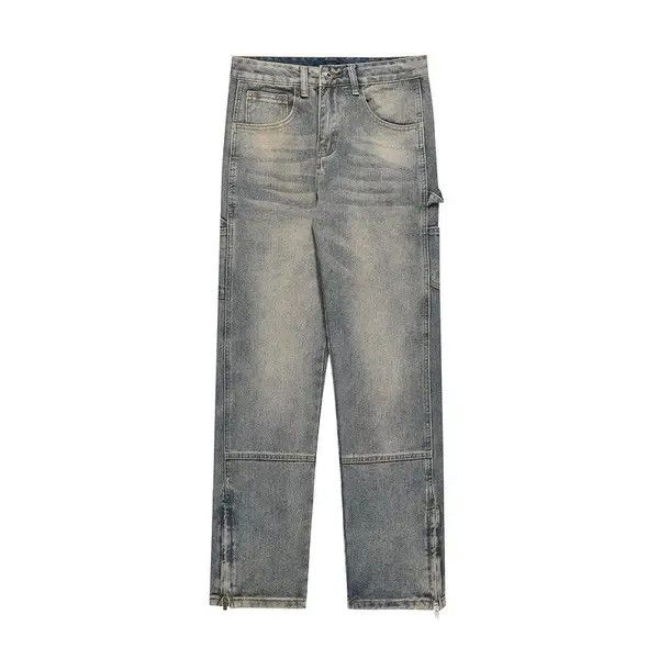 VIBE High street men's washed slim fit flared zipper jeans y2k Size US 32 / EU 48 - 1 Thumbnail