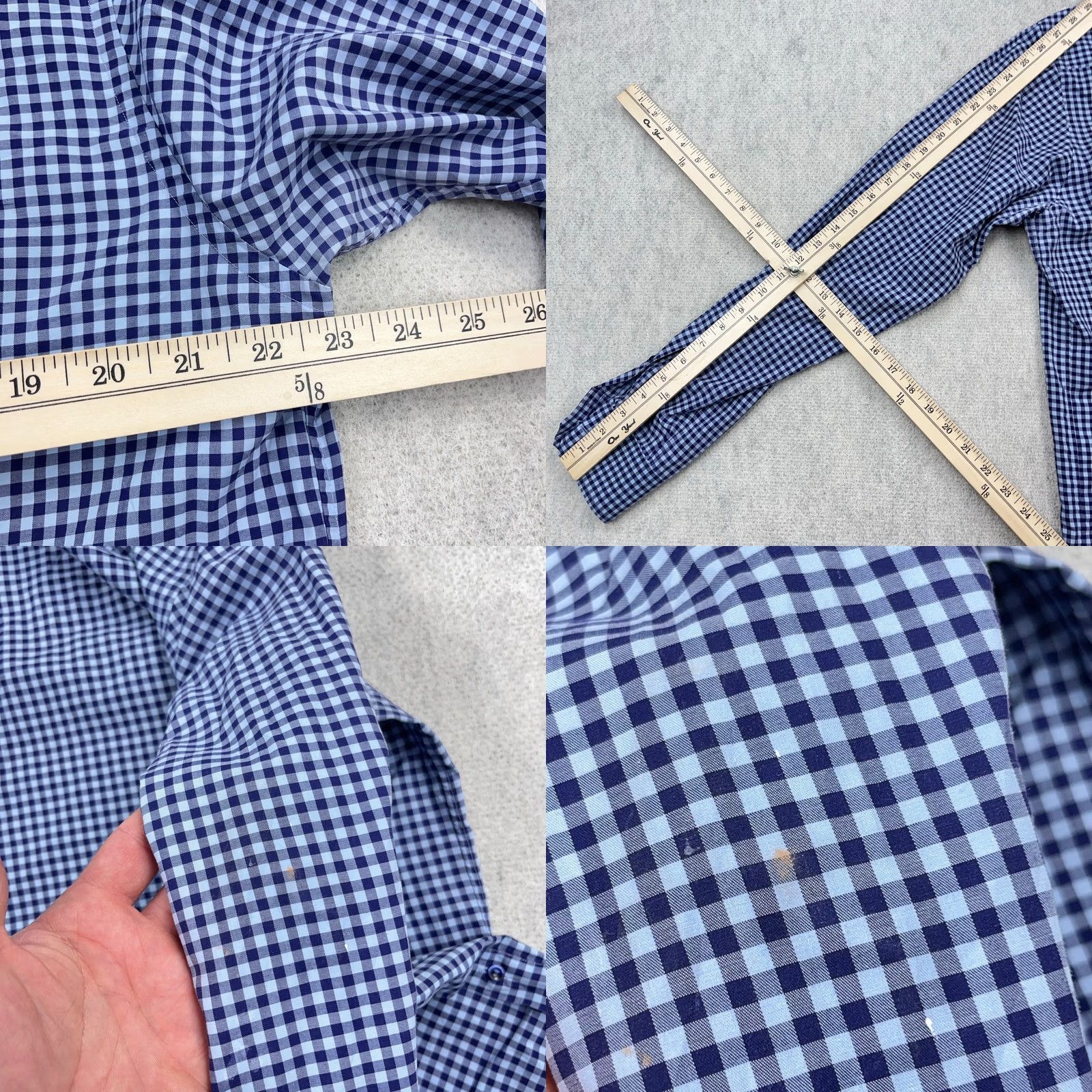 Eton Eton Shirt Mens XL Blue Men Check Button Contemporary Fit Dress Plaid B51 Size 46R - 8 Thumbnail
