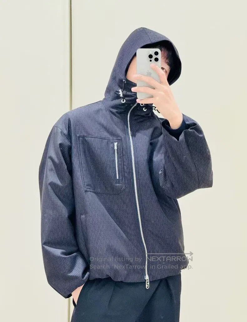 Fendi Fendi Navy blue logo letter full print hooded zipper wool Size US M / EU 48-50 / 2 - 9 Thumbnail