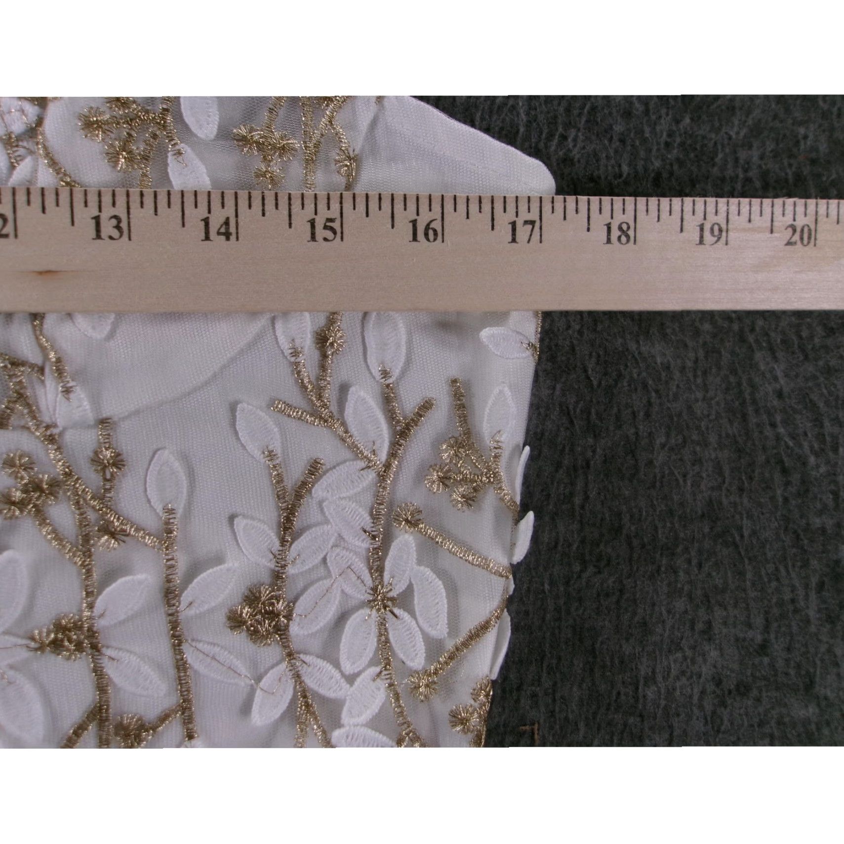 Shein SheIn Crop Bustier Women L White Gold Embroidered Floral Boho Chic Festival Party Size L / US 10 / IT 46 - 3 Thumbnail