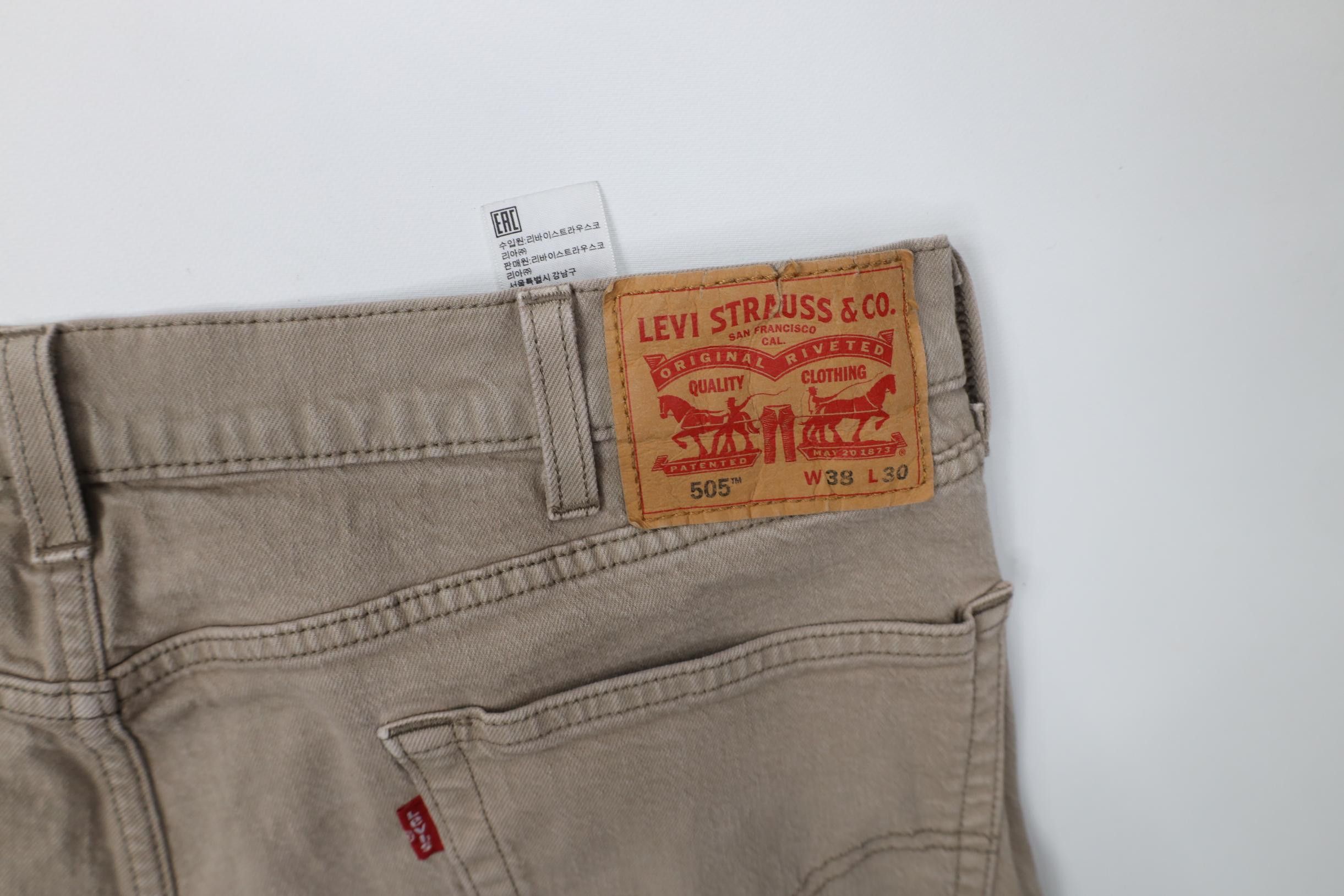 Levi's Vintage Y2K Levis 505 Regular Straight Leg Jeans Beige Size US 38 / EU 54 - 18 Thumbnail