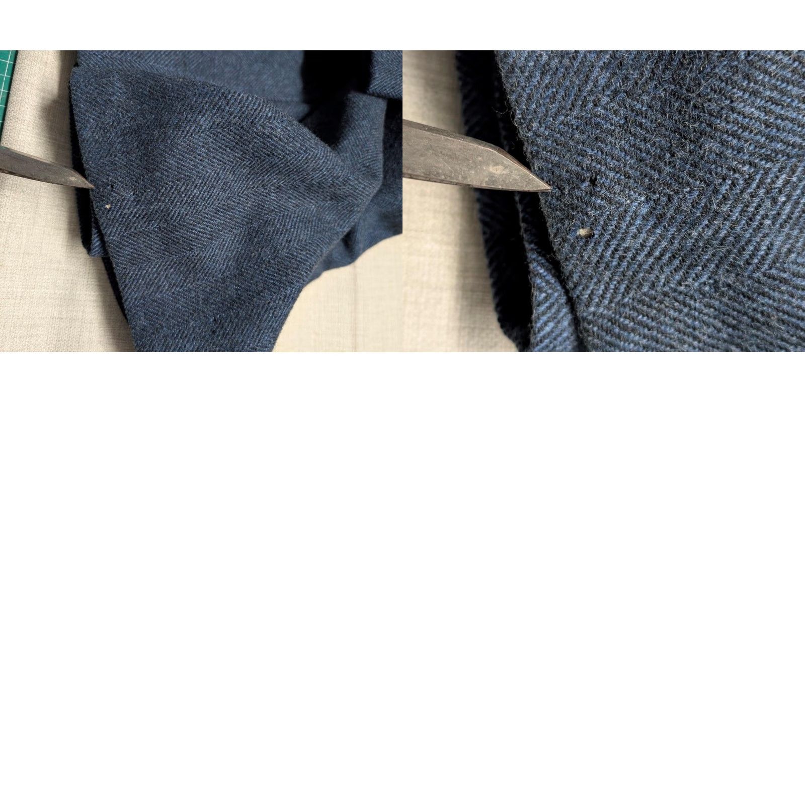 Vintage VINTAGE Curlee Overcoat Coat Mens 44R Blue Tweed Herringbone Donegal Irish Wool 1950s - (adjusted) Size US L / EU 52-54 / 3 - 10 Thumbnail