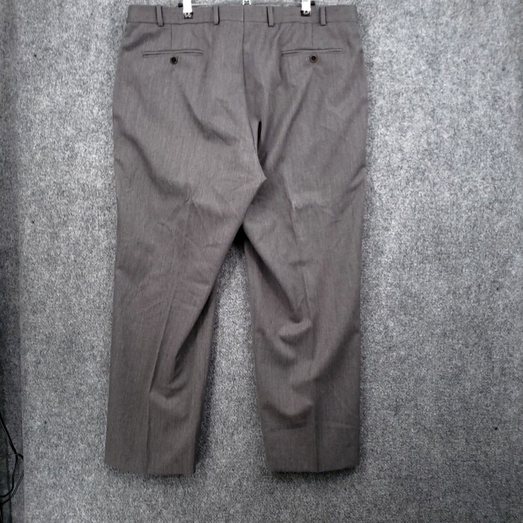 Brooks Brothers Brooks Brothers 346 Mens Dress Pants 40x30 Gray Flat Front Straight Wool Trouser Size US 40 / EU 56 - 2 Thumbnail