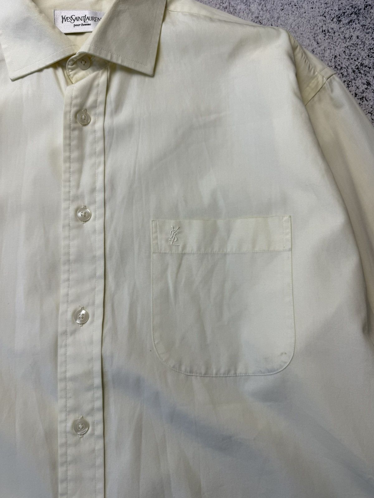 Vintage Yves Saint Laurent Classic Wedding Shirt with Cufflinks Size US L / EU 52-54 / 3 - 11 Thumbnail