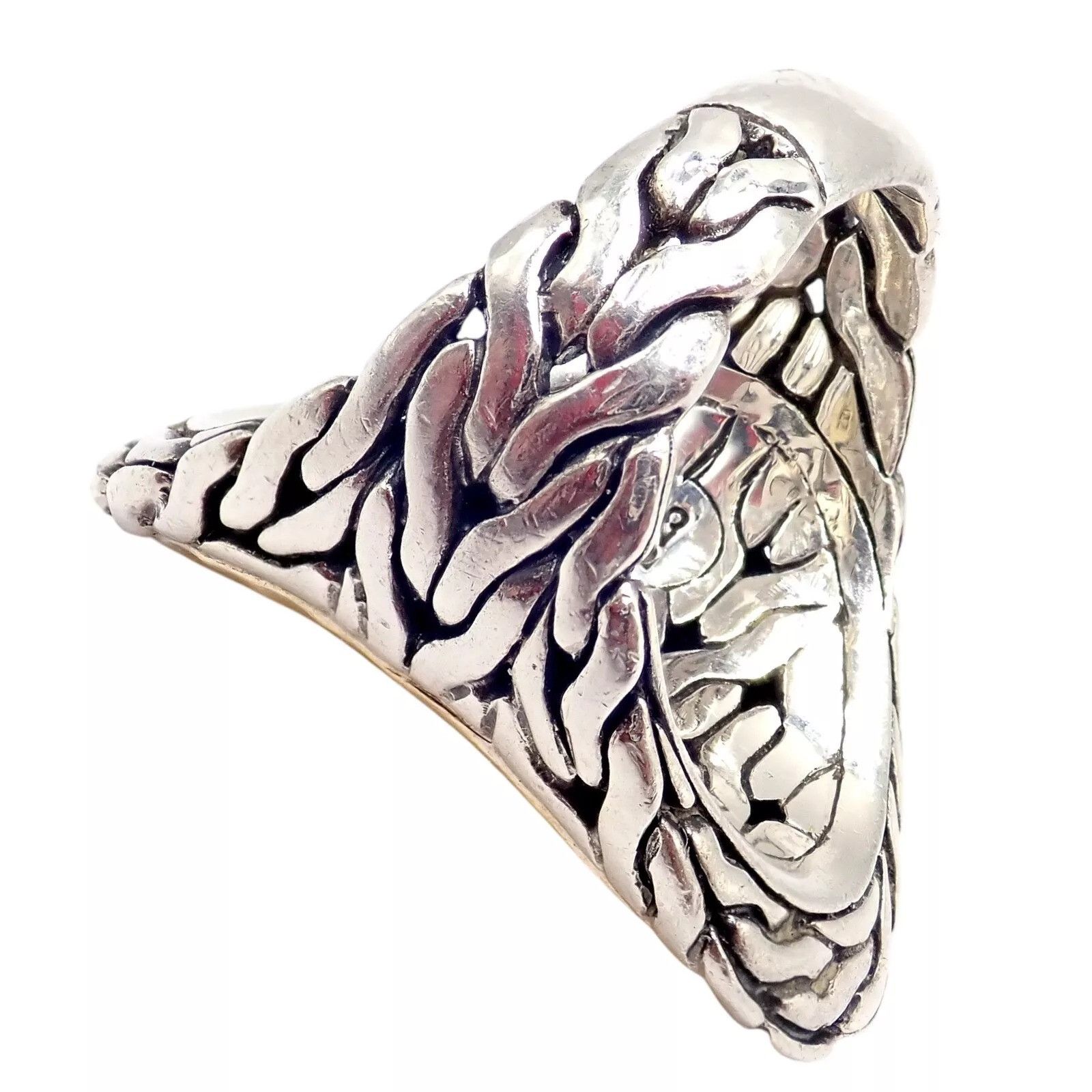 John Hardy John Hardy Silver 22k Yellow Gold Classic Cocktail Ring sz 7 Size ONE SIZE - 13 Thumbnail