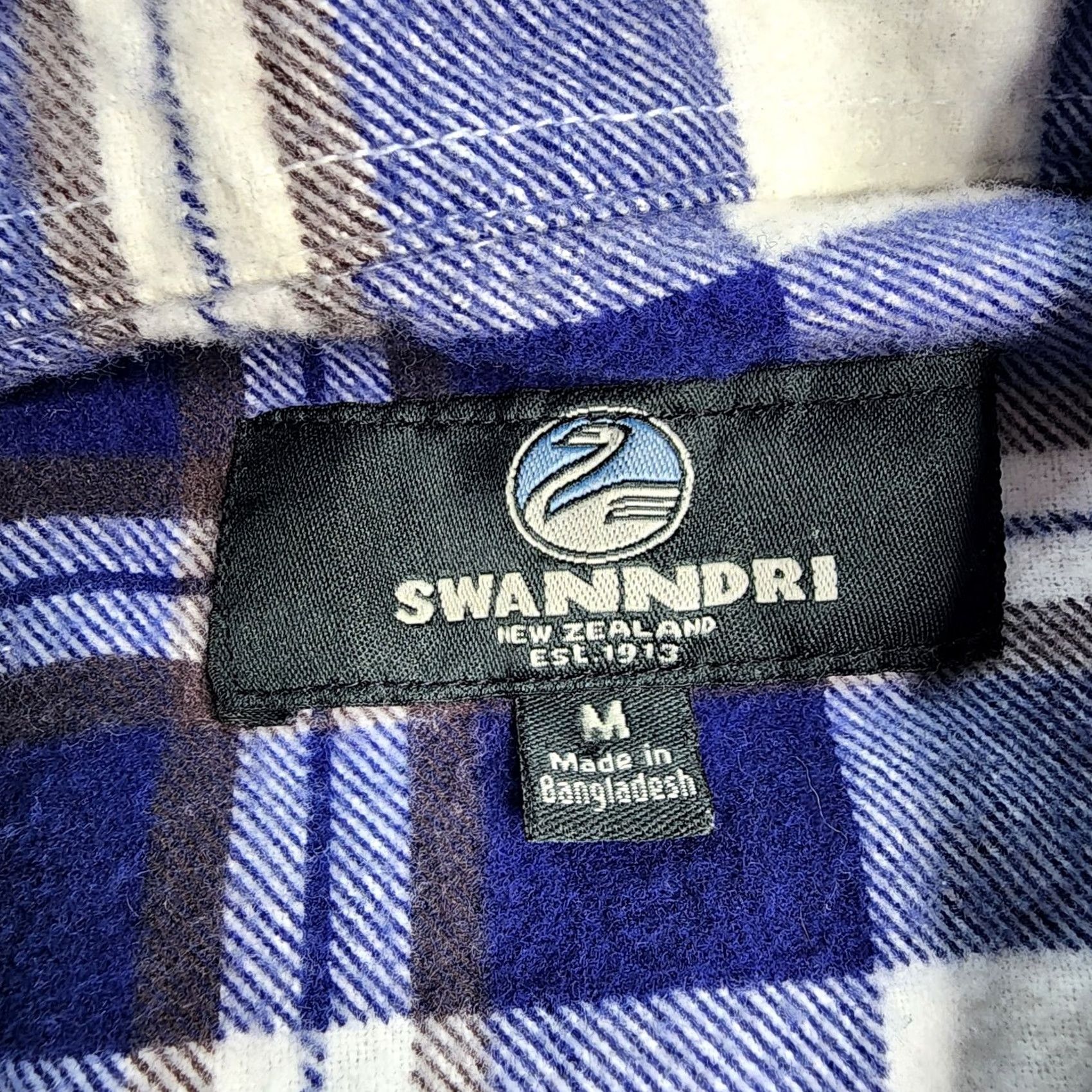 Vintage Swanndri Flannel Shirt Button Blue Plaid Henley Cotton Size Medium Mens Size US M / EU 48-50 / 2 - 5 Thumbnail