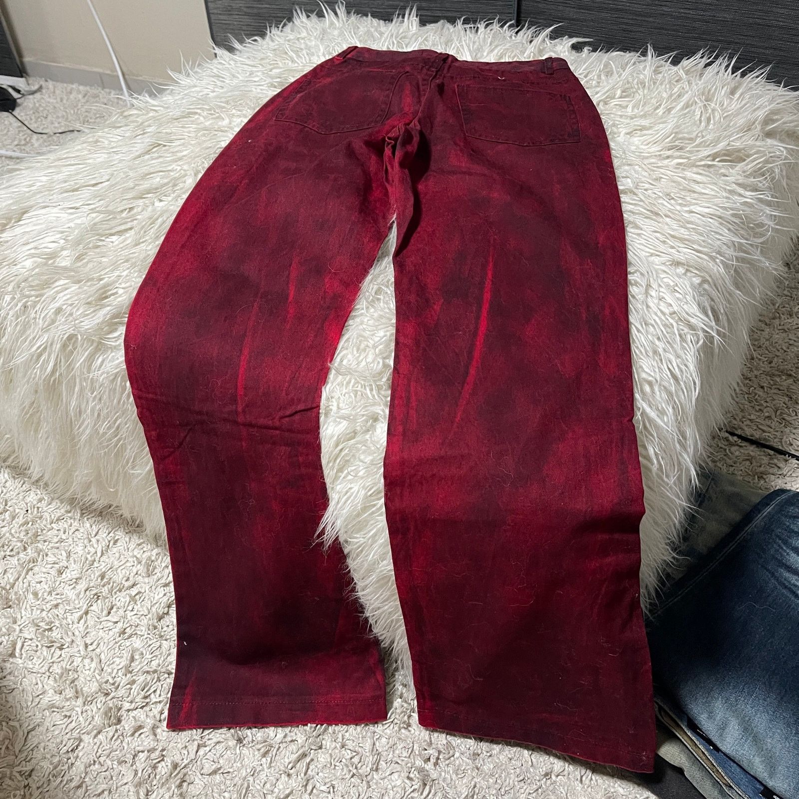 If Six Was Nine Vintage Faded Wash Baggy Red Boocut Denim Jeans Pant size 25 Size 25" / US 0 / IT 36 - 6 Thumbnail