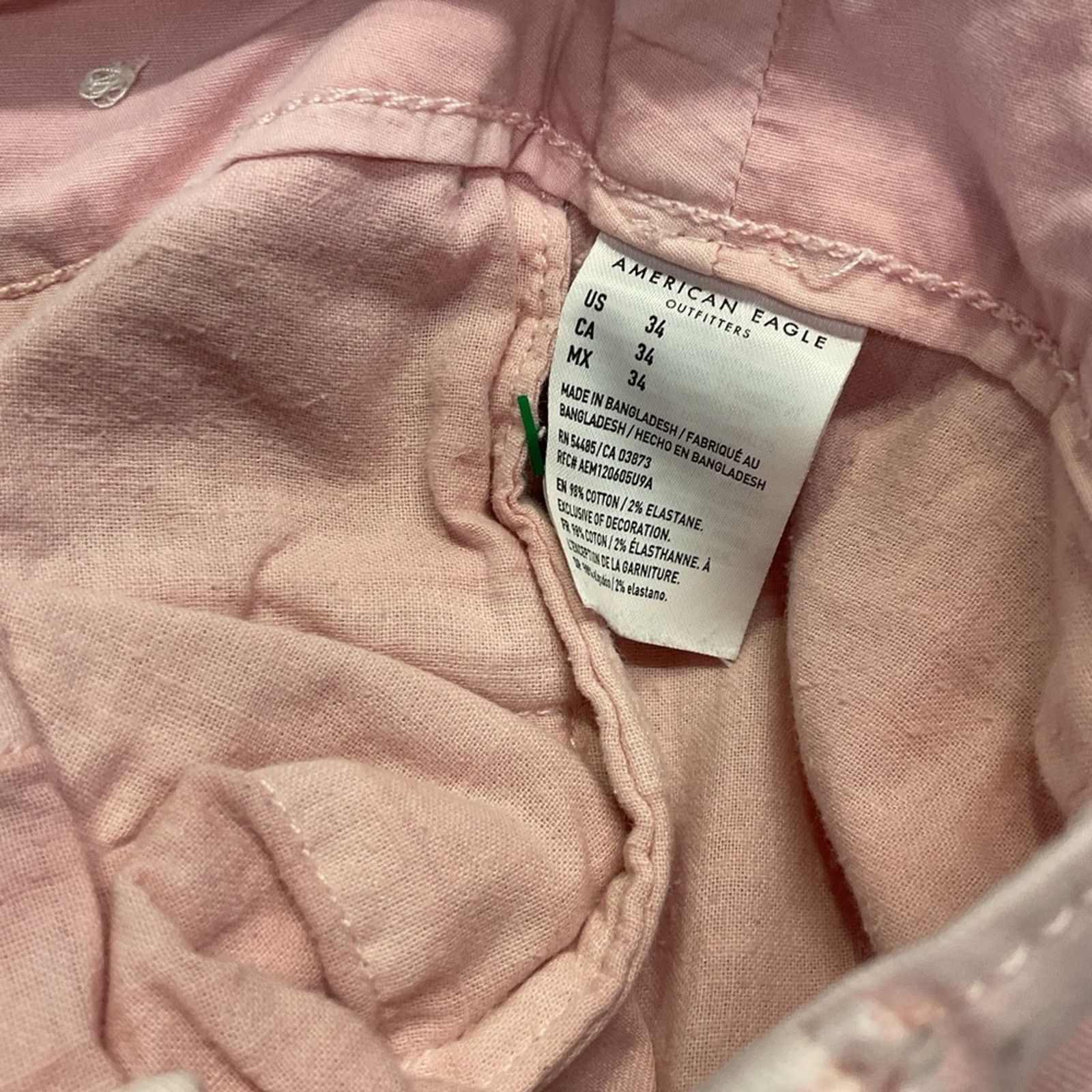 American Eagle Outfitters American Eagle Next Level Flex Womens Pink Shorts Size US 34 / EU 50 - 3 Thumbnail
