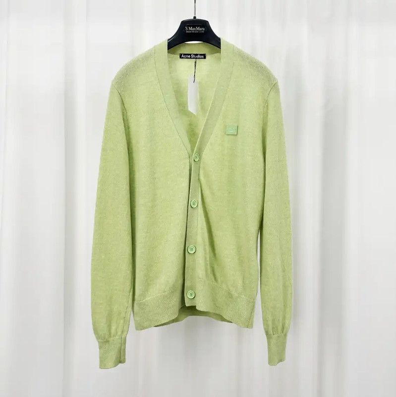 Acne Studios Acne Studios Green Wool Embroidered Cardigan Size XXS / US 00 / IT 34 - 1 Thumbnail