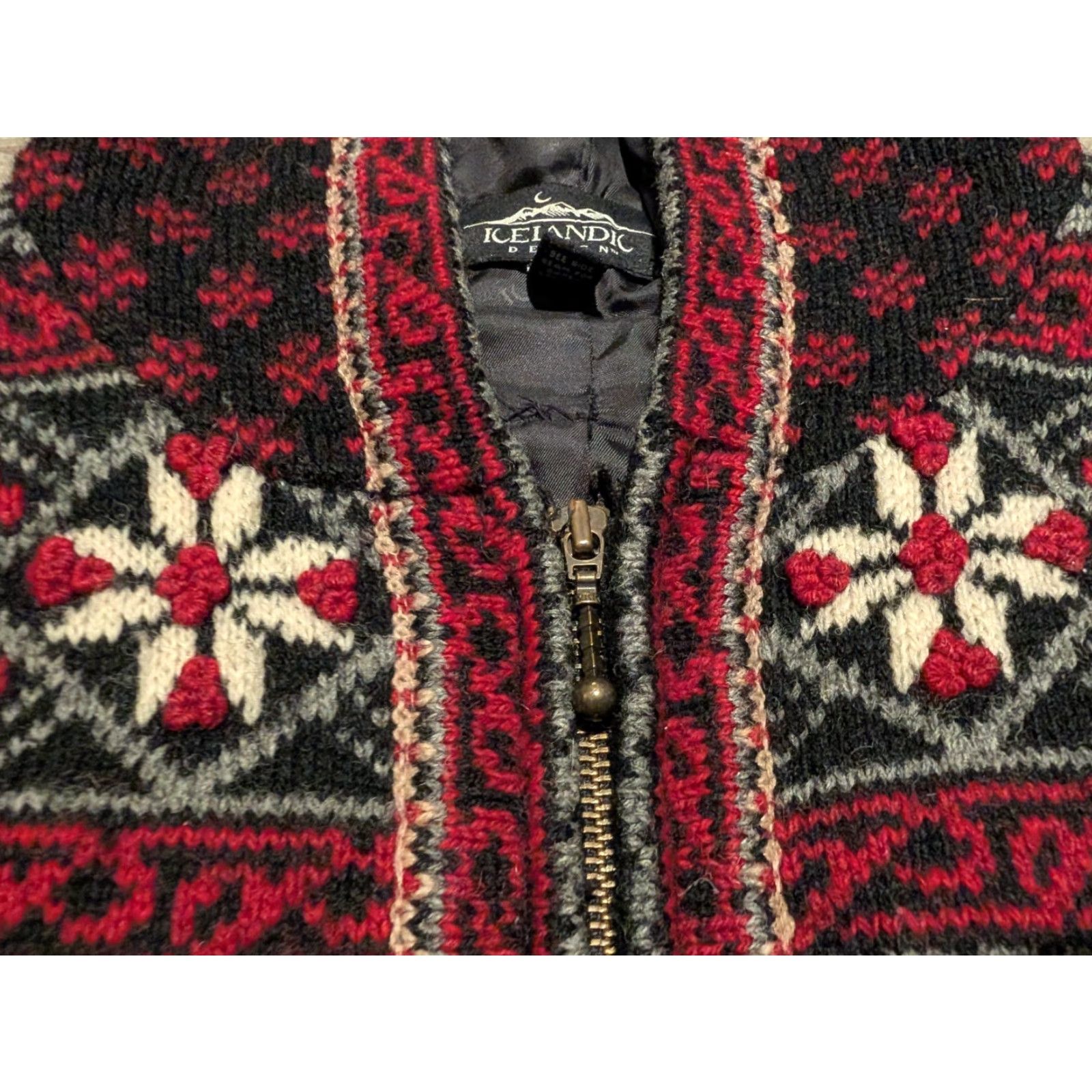 Vintage VINTAGE Icelandic Design Wool Full Zip Lined Hooded Jacket Womens M Red Fair Isle Wool Jacket - Designer, Casual, Travel, Short Sleeve? Size M / US 6-8 / IT 42-44 - 6 Thumbnail