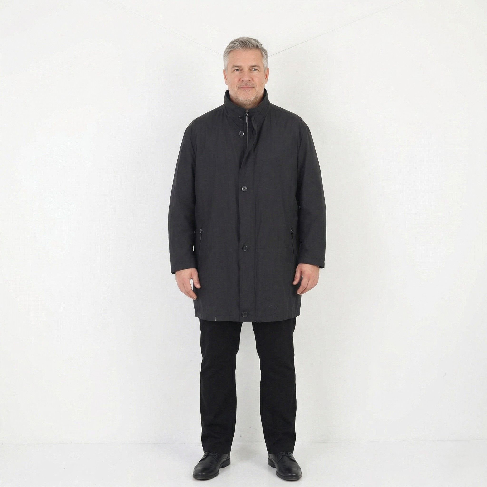 Pierre Cardin Pierre Cardin Men 56 XL Jacket Long Black Lightweight 5679 Size US XL / EU 56 / 4 - 1 Thumbnail