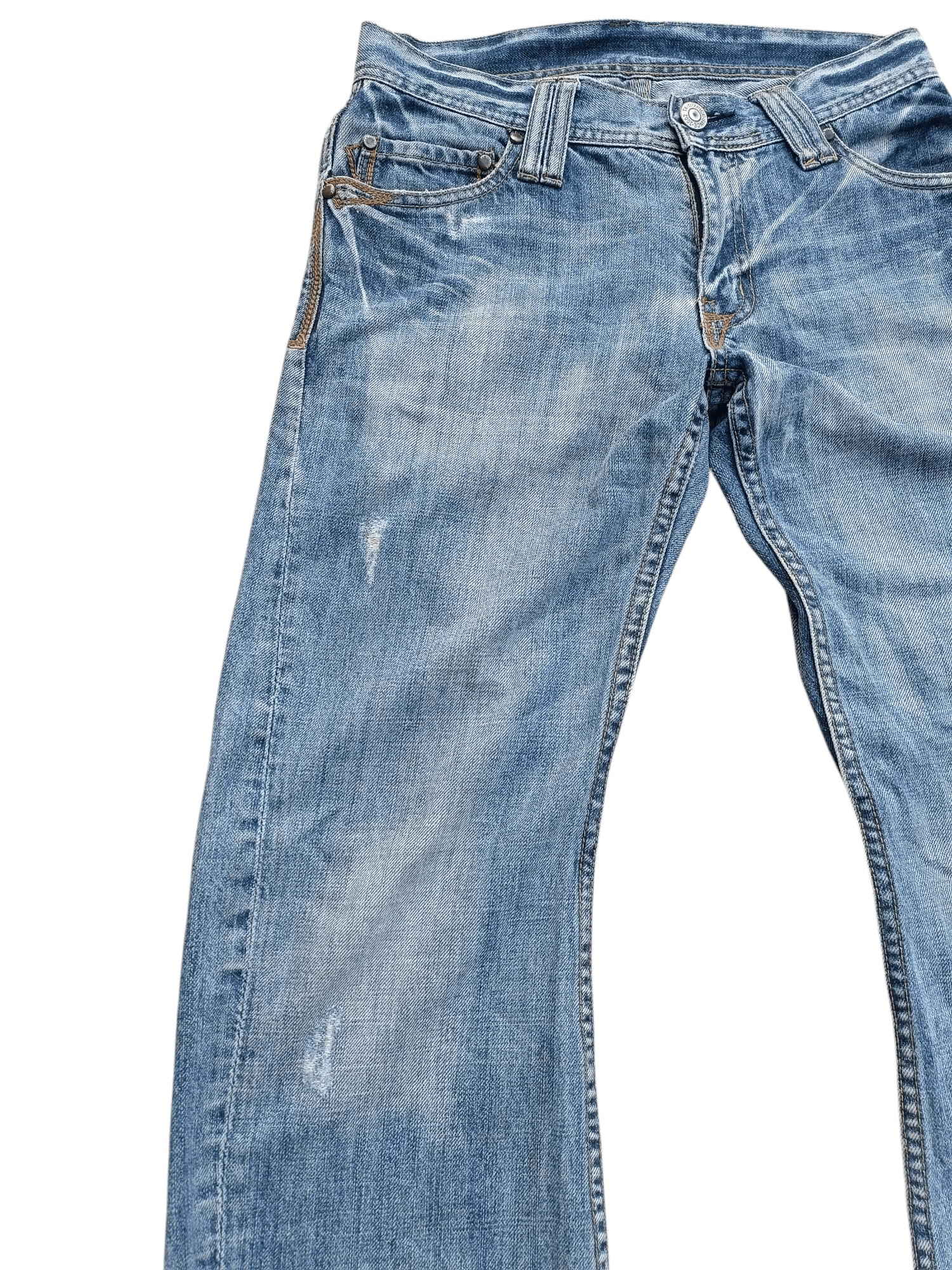 Japanese Brand Japanese TKMIXPICE Distressed Baggy Twisted Leg Denim E254 Size US 29 - 5 Thumbnail