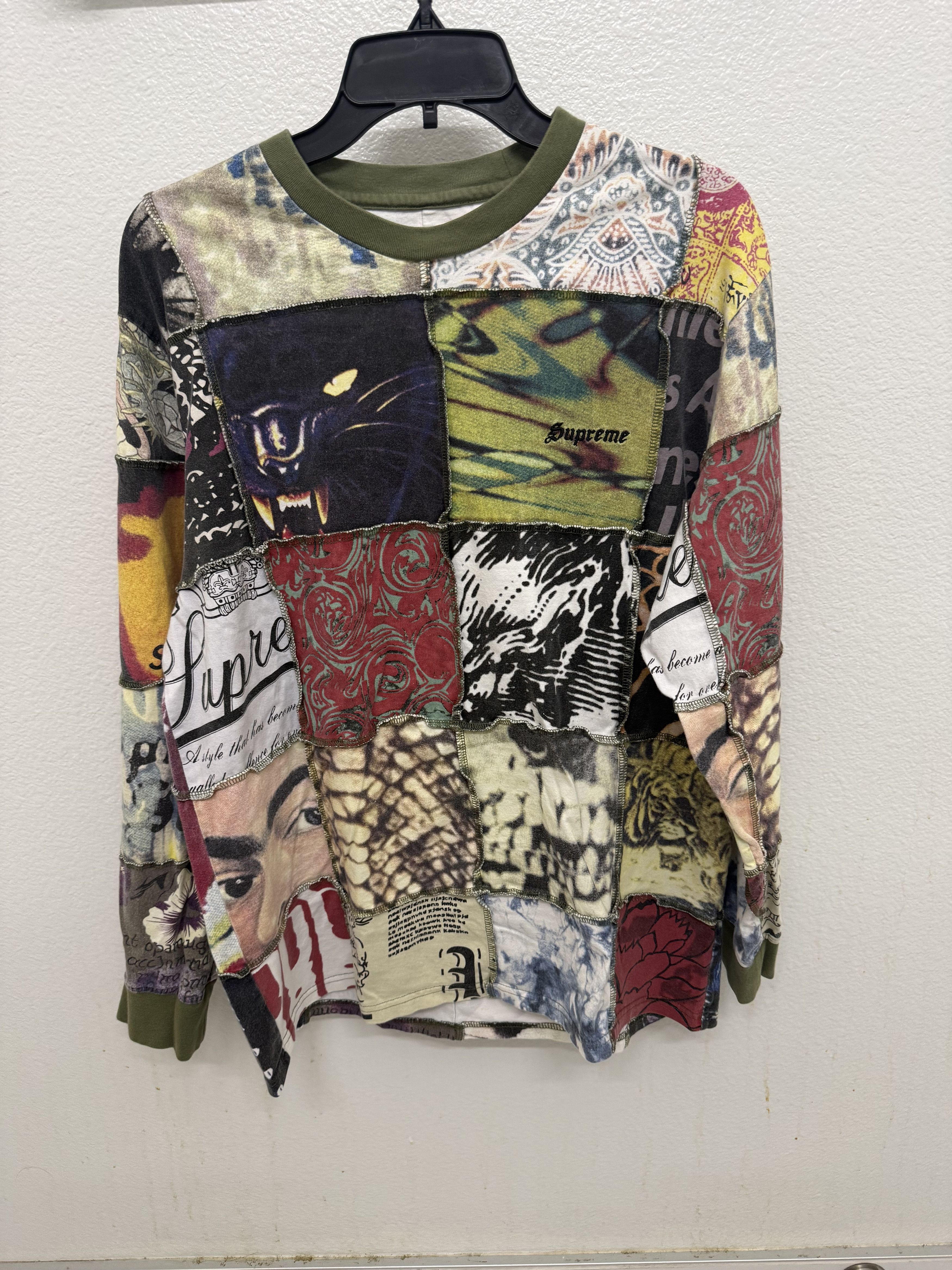 Supreme SUPREME 2021 Mosaic Patchwork LONG SLEEVE LARGE SHIRT