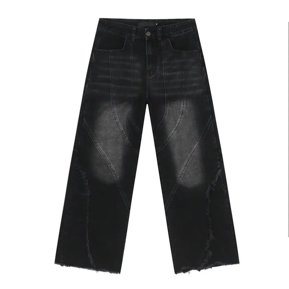 Japanese Brand Retro loose straight leg fringed jeans Size US 32 / EU 48 - 5 Thumbnail